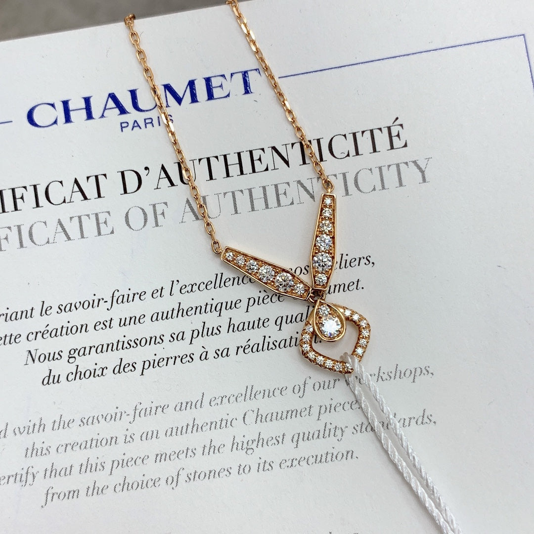 Chaumet Josephine Collection Heron Feather Tiara 18K Rose Gold Diamond Necklace, 2018 Full Set Available, Hq230311