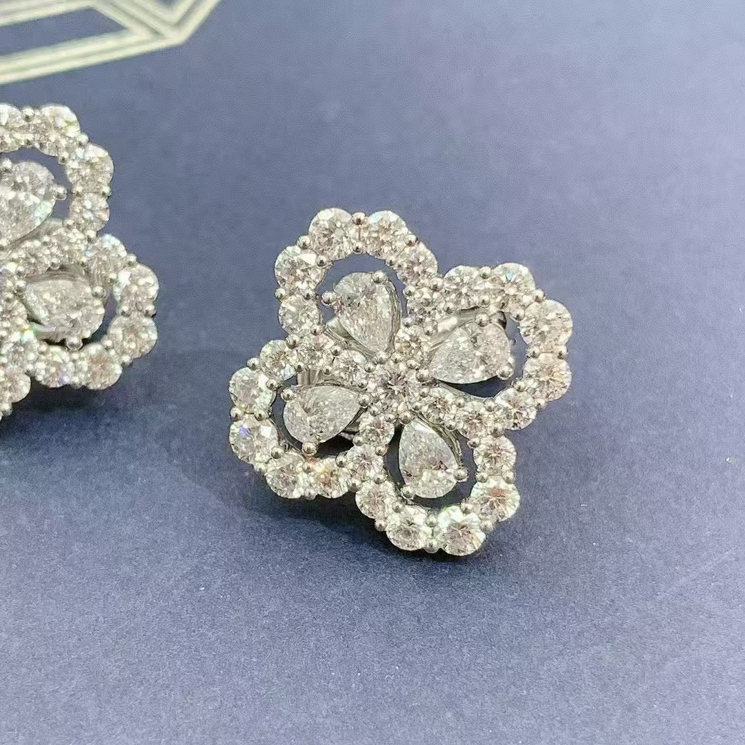 Harry Winston Loop Series Platinum Large Diamond Clip-on Earrings, 2024 Warranty Card, Premium Quality, In Stock