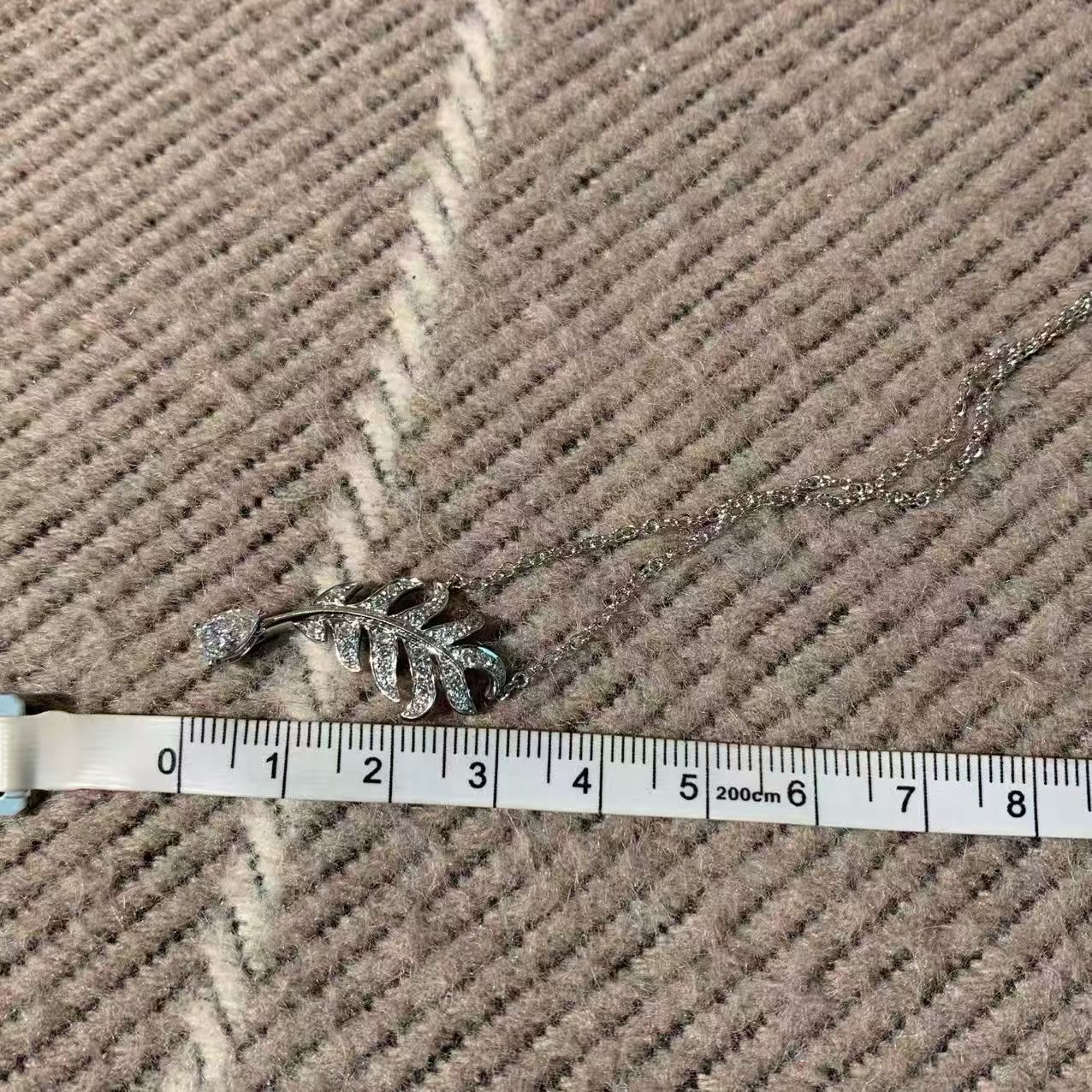 Chanel Plume de Chanel Feather Collection 18K White Gold Full Diamond Necklace 0.5ct D Color VVS2 2021 Full Set