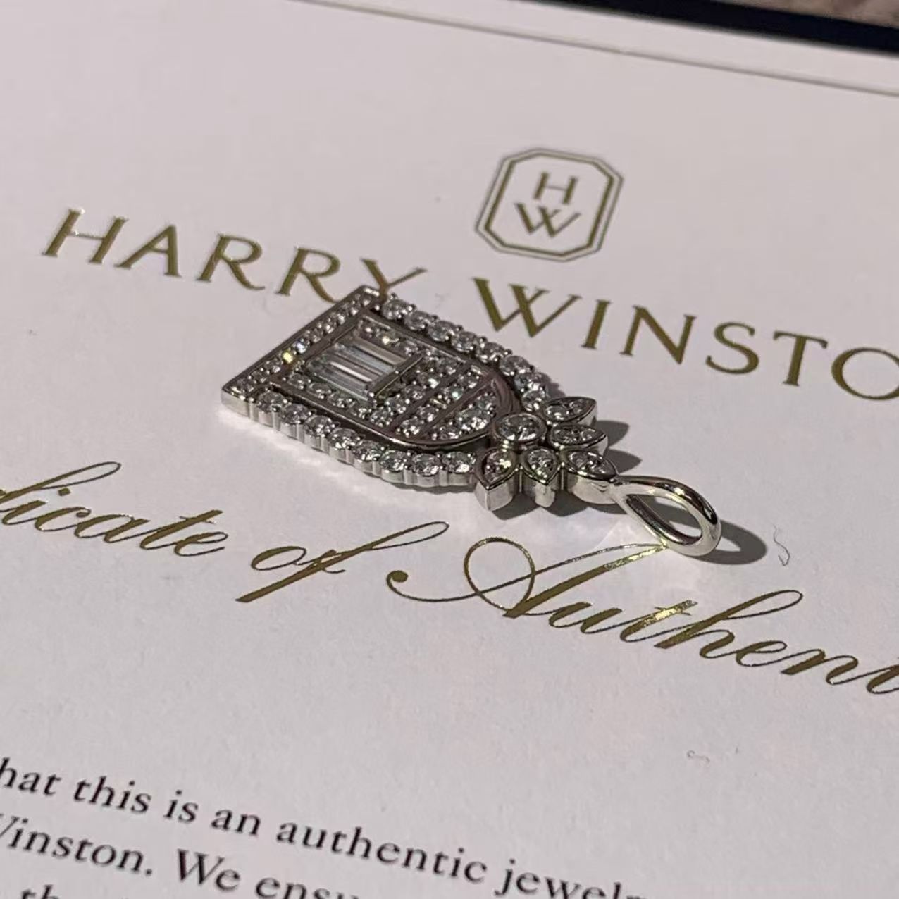 Harry Winston Winston Gates Platinum Full Diamond Pendant, 2025, Full Set Available Now