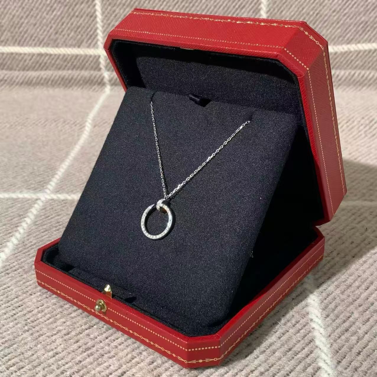 Cartier Juste un Clou 18K white gold full diamond necklace, purchased in 2023 (full set).