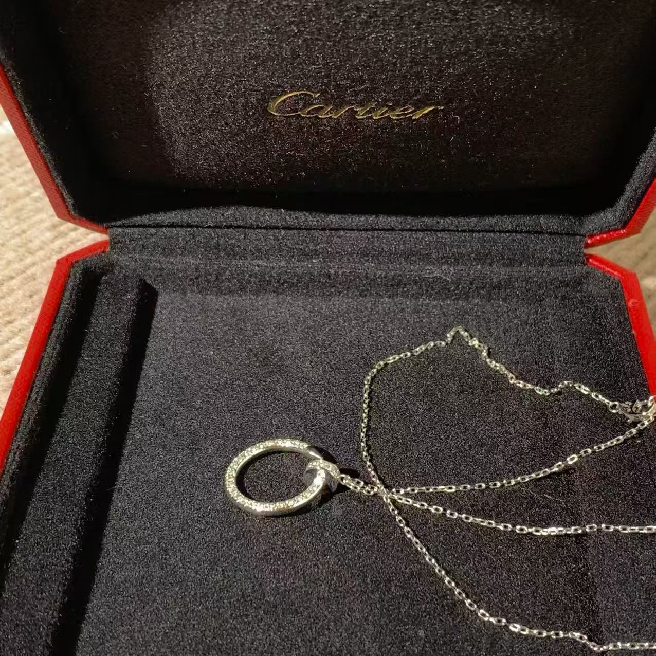 Cartier Juste un Clou 18K white gold full diamond necklace, purchased in 2023 (full set).