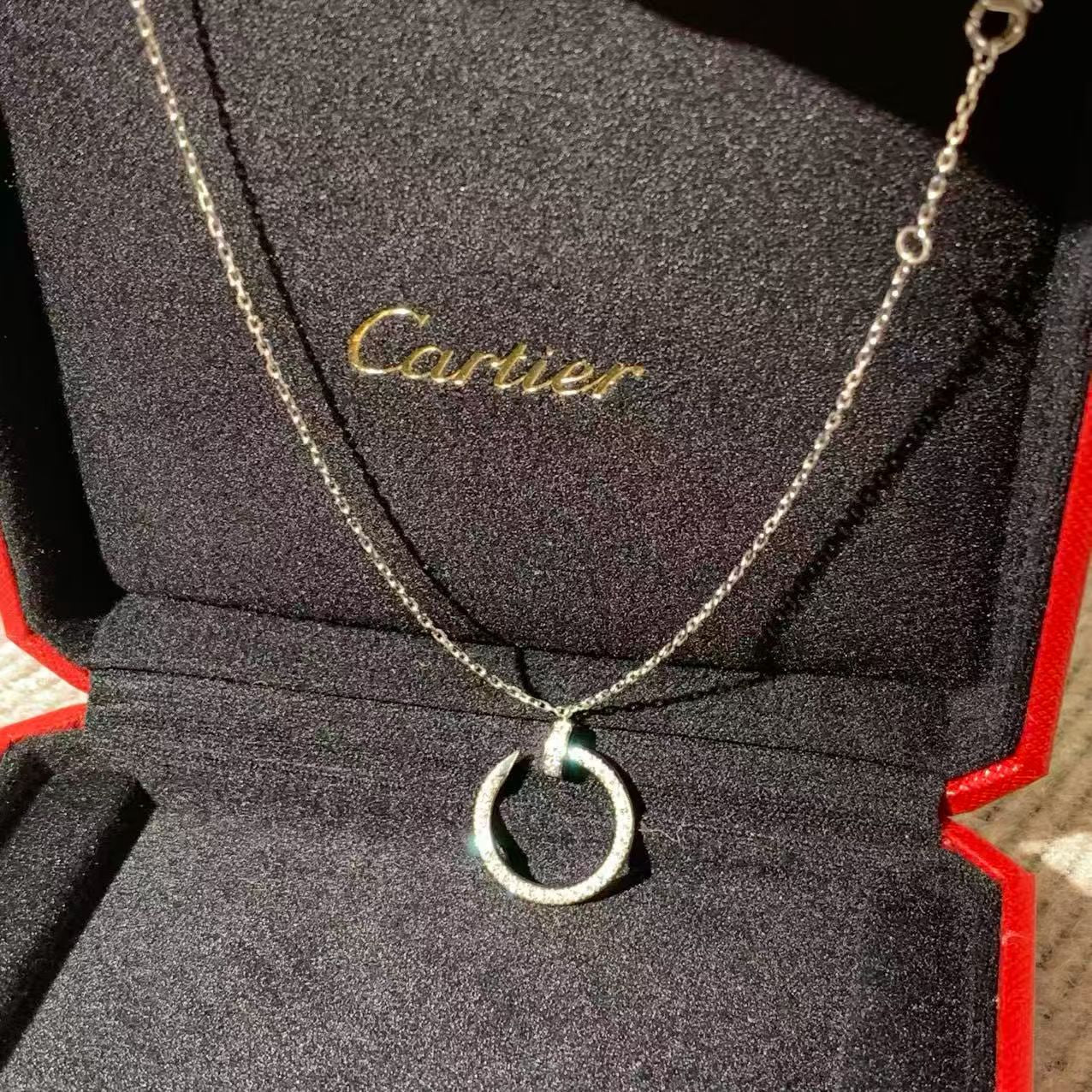 Cartier Juste un Clou 18K white gold full diamond necklace, purchased in 2023 (full set).