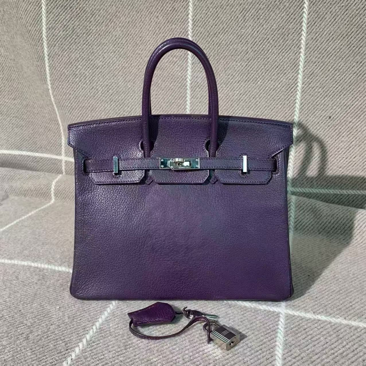 ✦ 爱马仕 Hermès Birkin 25 海葵紫 山羊皮 银扣 I刻 (极品成色/稀有山羊皮)