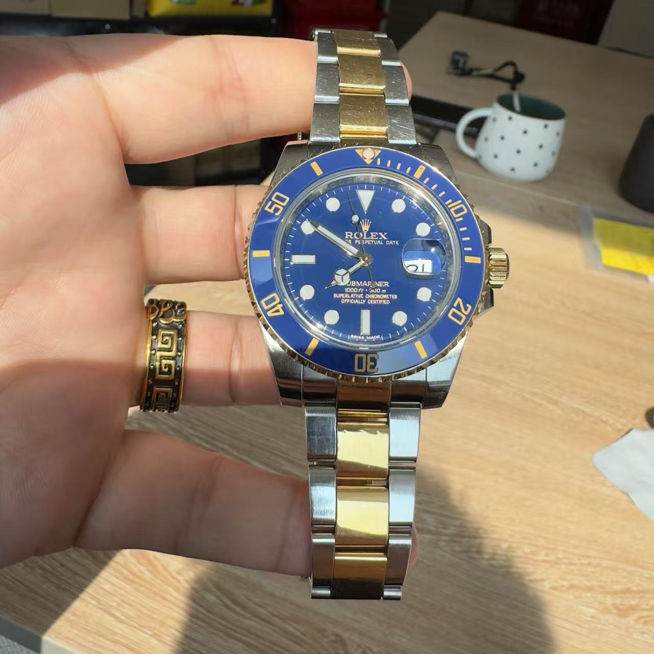 ✦ 劳力士 Rolex 潜航者型 116613LB 40毫米 18K黄金间钢 间金蓝鬼 油漆盘