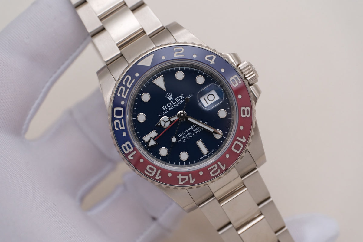Rolex 劳力士 / 格林尼治型 II m116719blro-0002 自动机械机芯,18K白金,表 2018年 全套现货