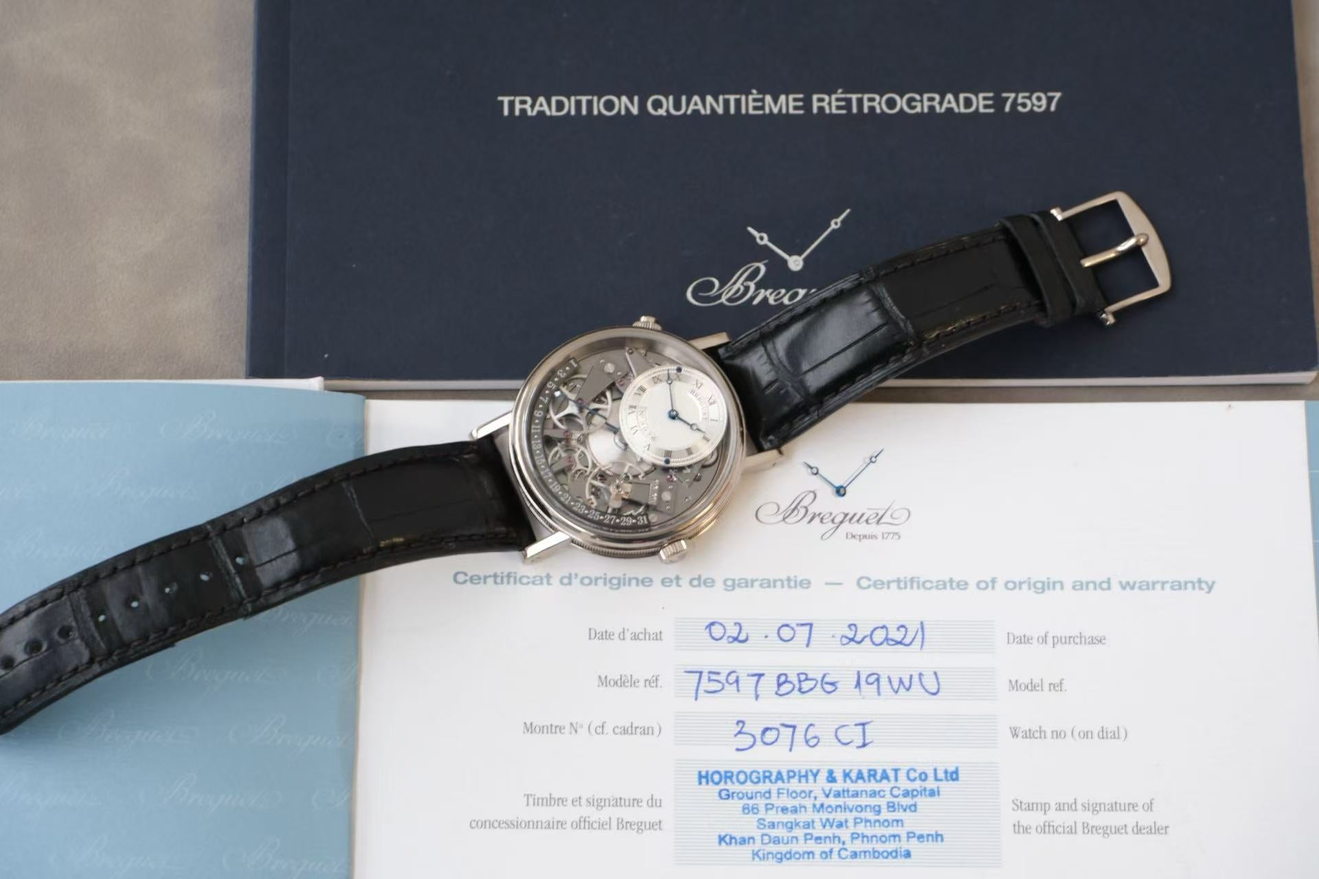 ✦ Breguet Heritage Collection 40mm 18K White Gold 7597BB Retrograde Date Watch