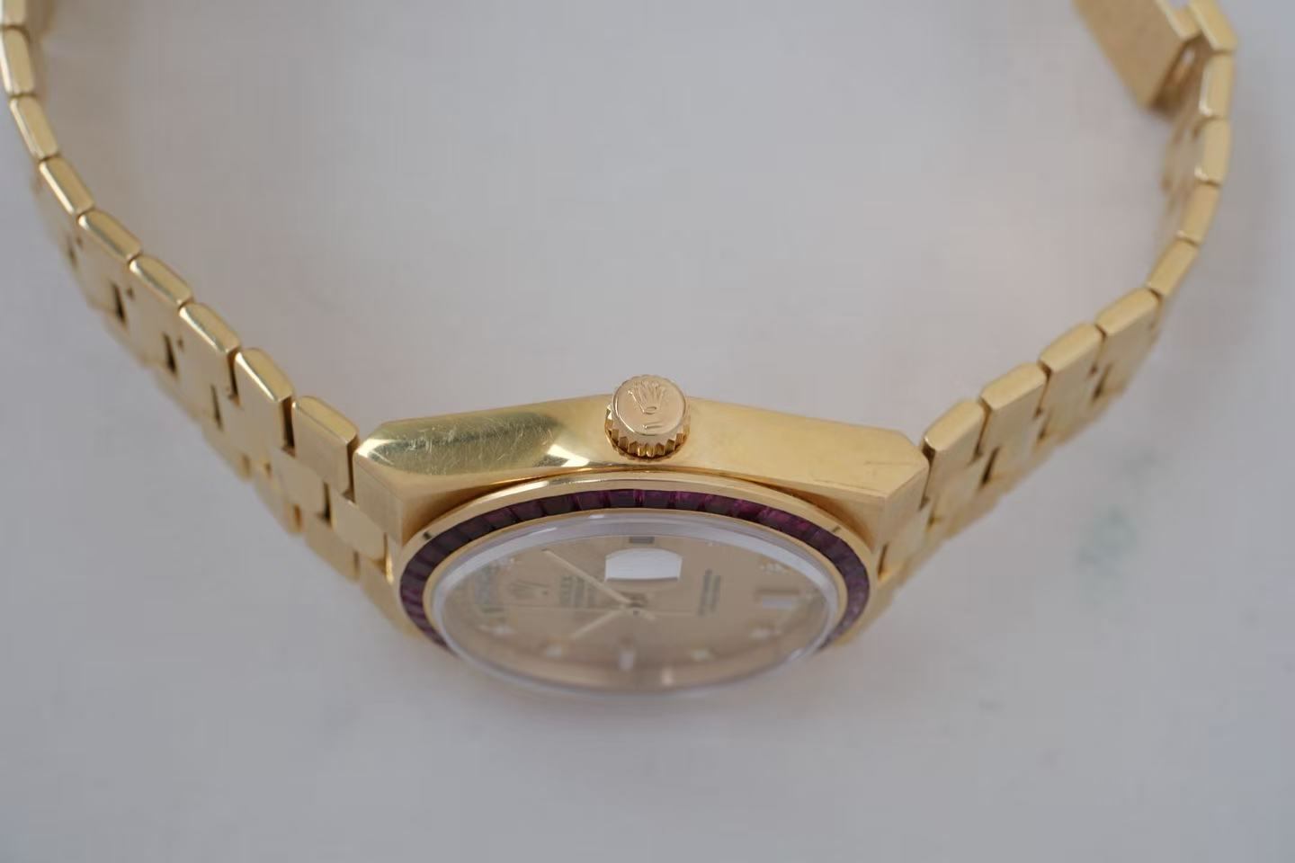 ✦ Rolex 19158 Day-Date 36mm 18K Yellow Gold Genta Case with Diamonds and Gemstones (Antique Unique Item/with Rolex Warranty Card)