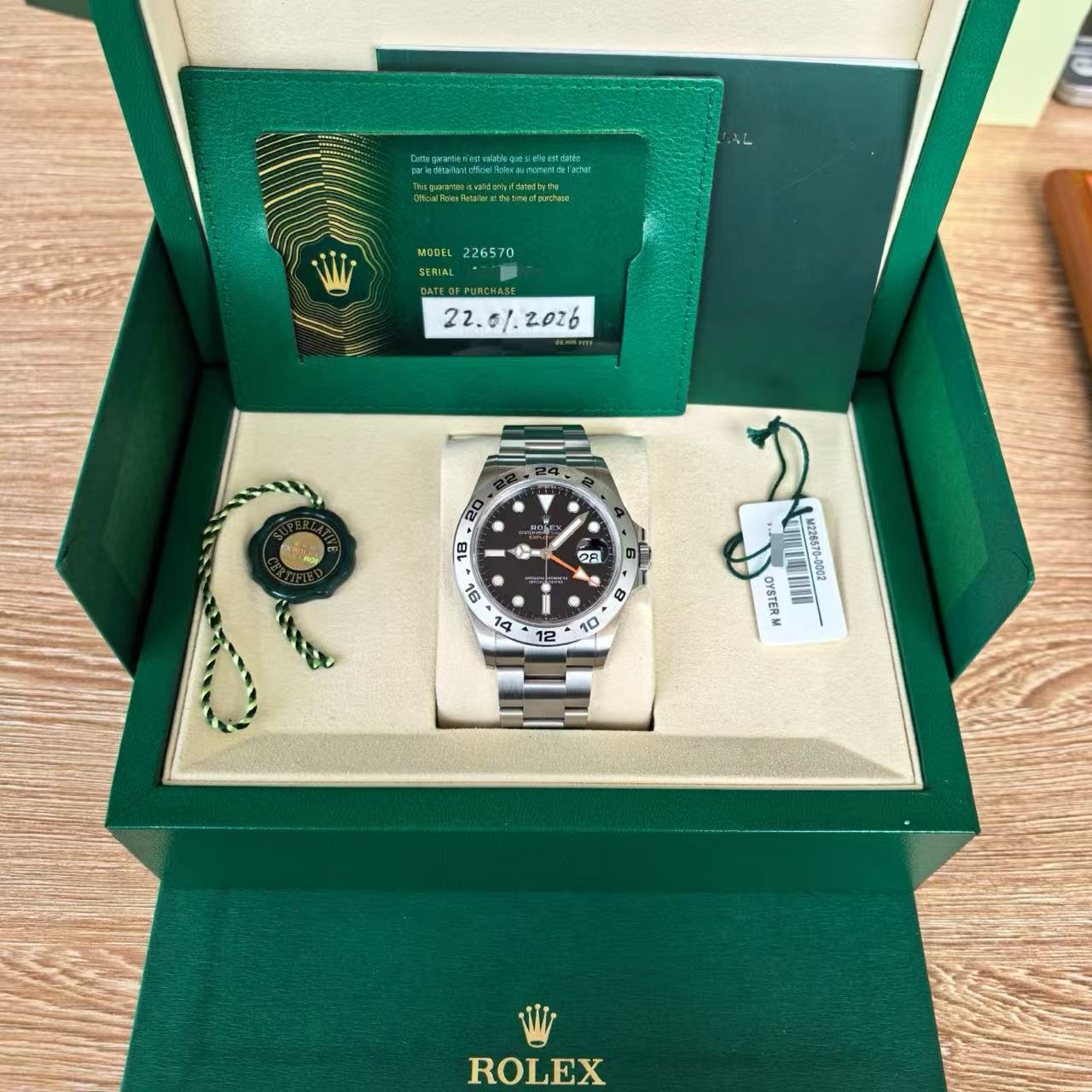✦ 劳力士 Rolex 探险家型 II 42毫米 蚝式钢 黑面 m226570-0002 (2026年1月 全新未使用)