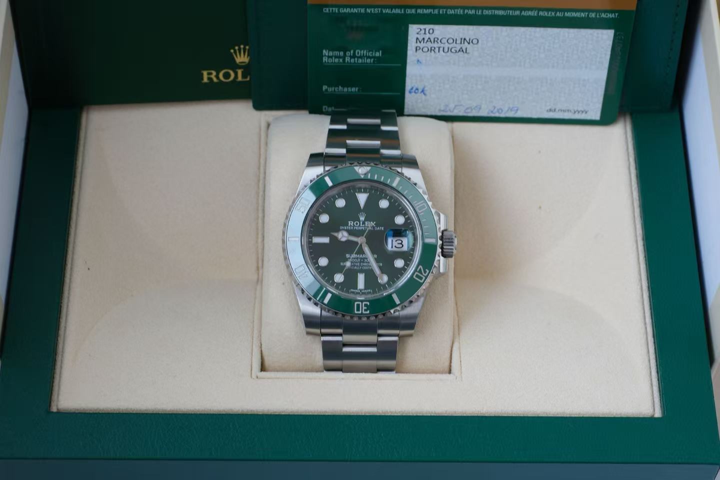 ✦ 劳力士 Rolex 潜航者日历型 40毫米 蚝式钢 二代绿水鬼(Hulk) m116610LV-0002 (2019年全套全长/带票据)
