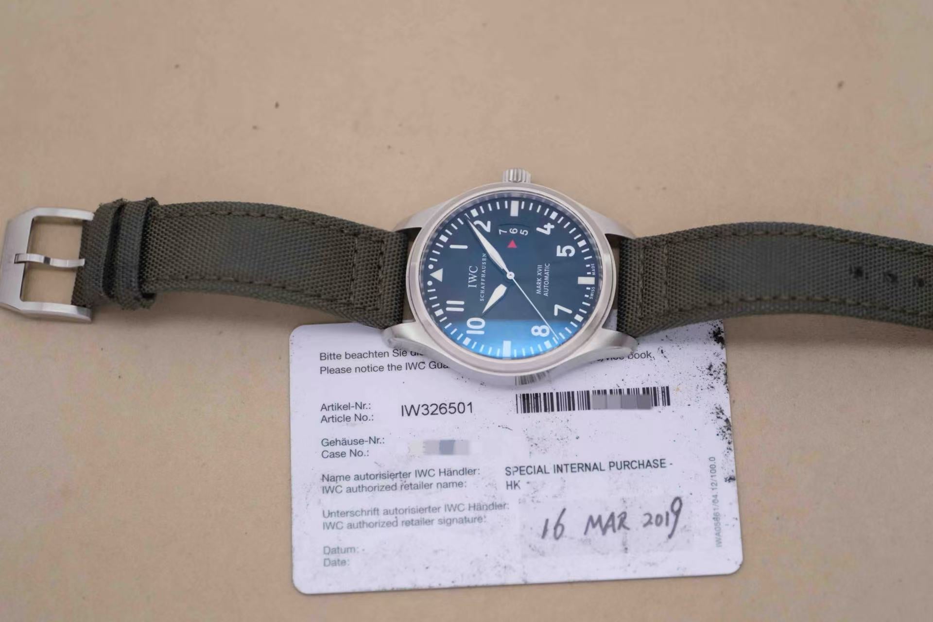 ✦ 万国 IWC 飞行员系列 马克十七 41毫米 精钢 IW326501 (2019年保卡/绝版扇形日历)