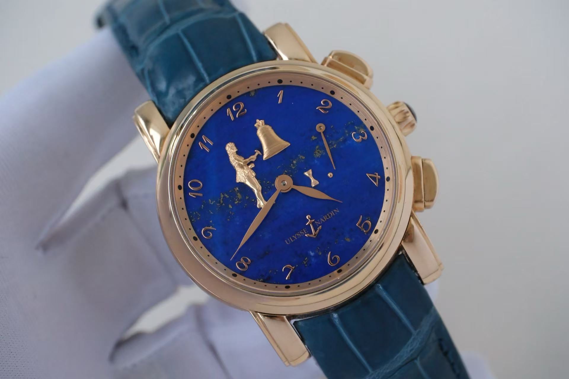 ✦ Ulysse Nardin Gilded Series 42mm 18K Rose Gold Single Minute Repeater with Lapis Lazuli Disc 6106-103/E3 (Complete Set)