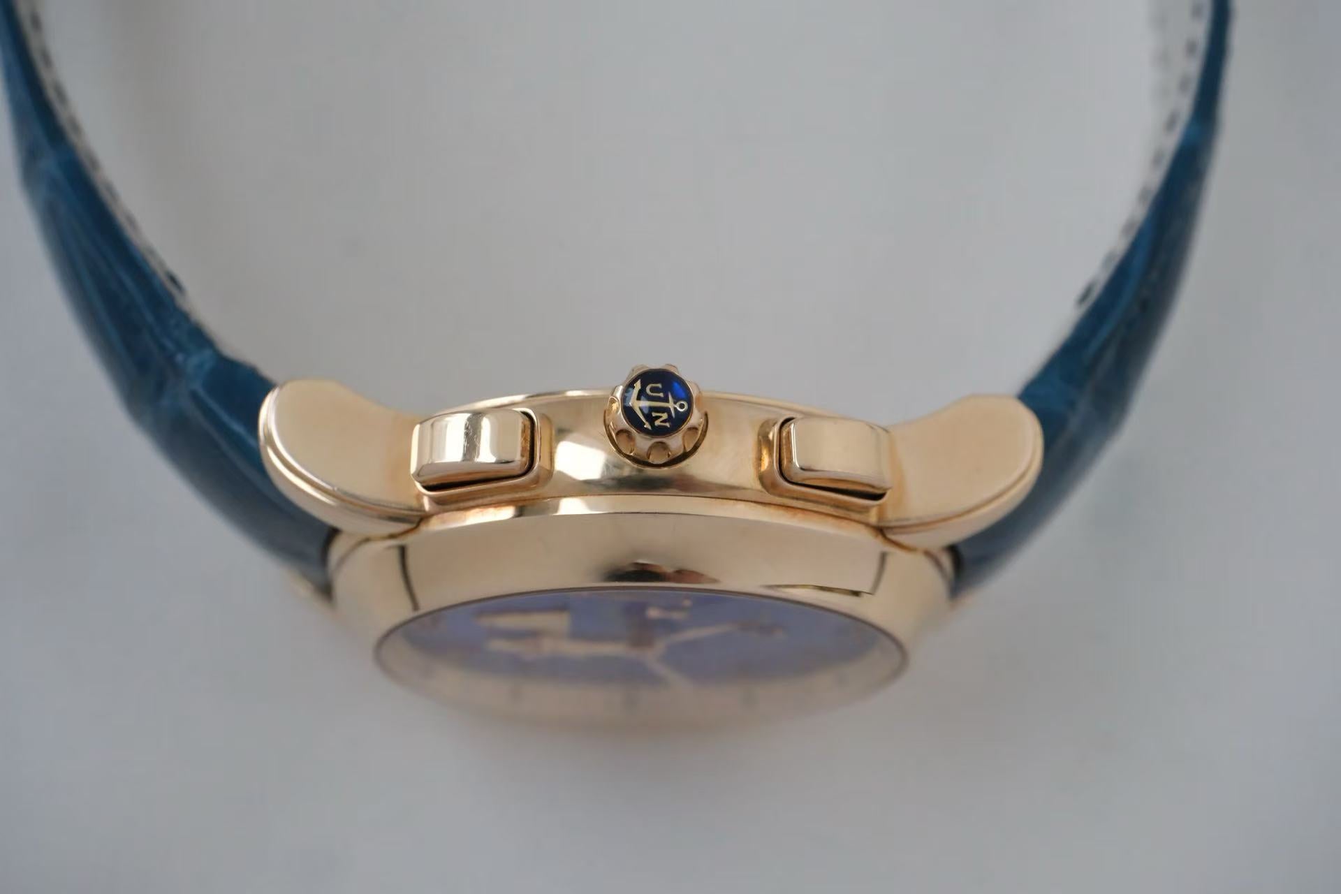 ✦ Ulysse Nardin Gilded Series 42mm 18K Rose Gold Single Minute Repeater with Lapis Lazuli Disc 6106-103/E3 (Complete Set)