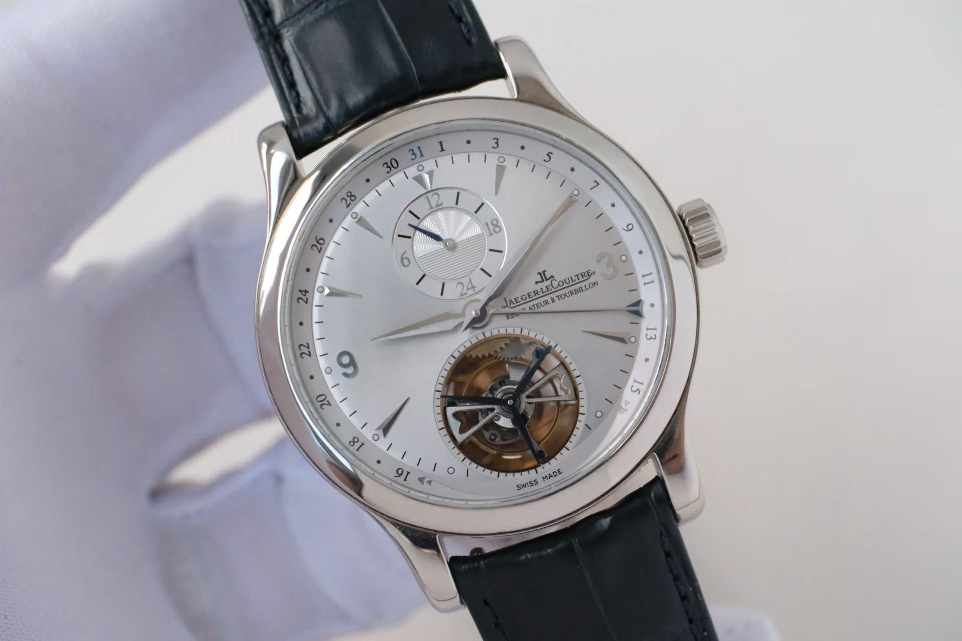 ✦ Jaeger-LeCoultre Master Collection 41.5mm 18K White Gold Standard Pointer Tourbillon Q1653440 (Excellent Condition)