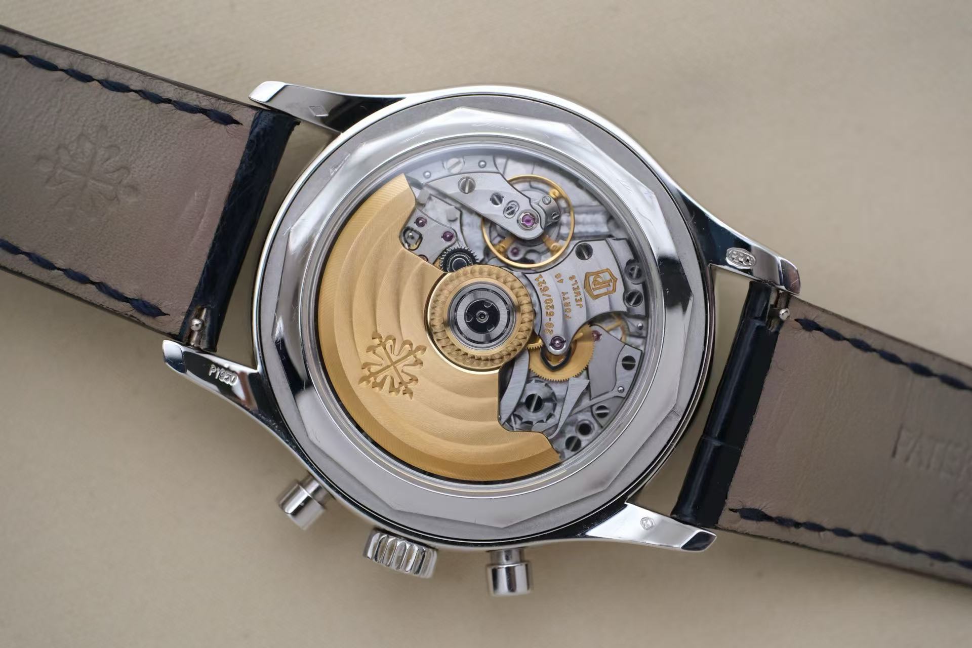 ✦ Patek Philippe Complications Timepiece 5961P 40.5mm PT950 Platinum with Diamonds and Blue Dial Automatic Mechanical