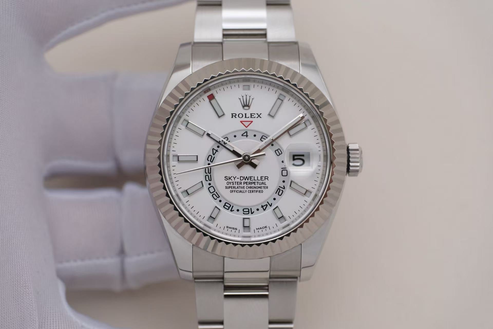 ✦ 劳力士 Rolex 纵航者型 326934 42毫米 白金钢 白盘 自动机械