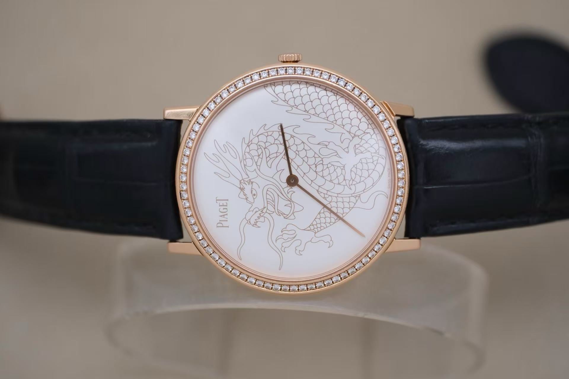 ✦ 伯爵 Piaget 龙与凤 G0A36549 38毫米 18K玫瑰金 镶钻表圈 手动机械