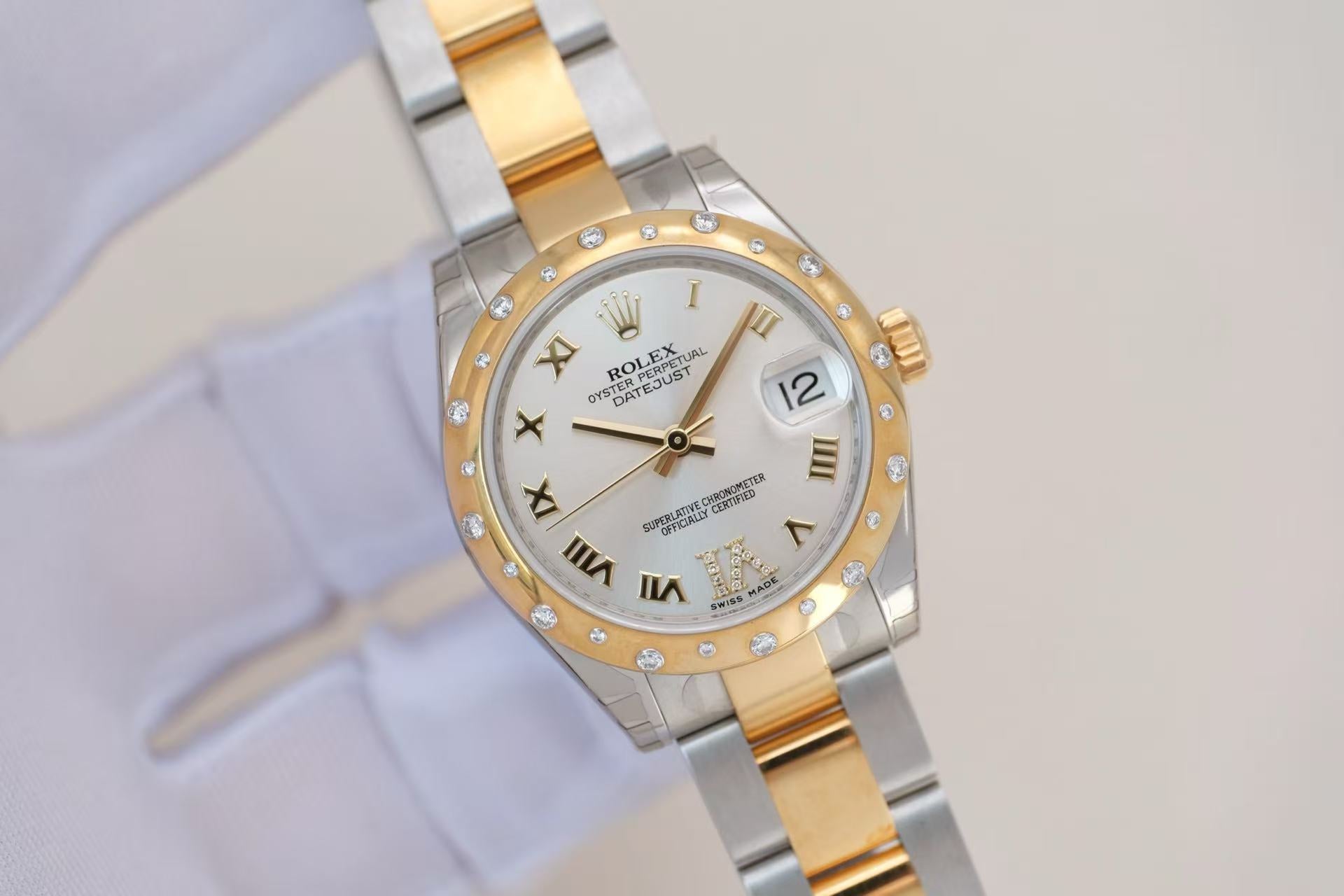 ✦ 劳力士 Rolex 日志型 178343 31毫米 间金 散钻表圈 罗马字 自动机械