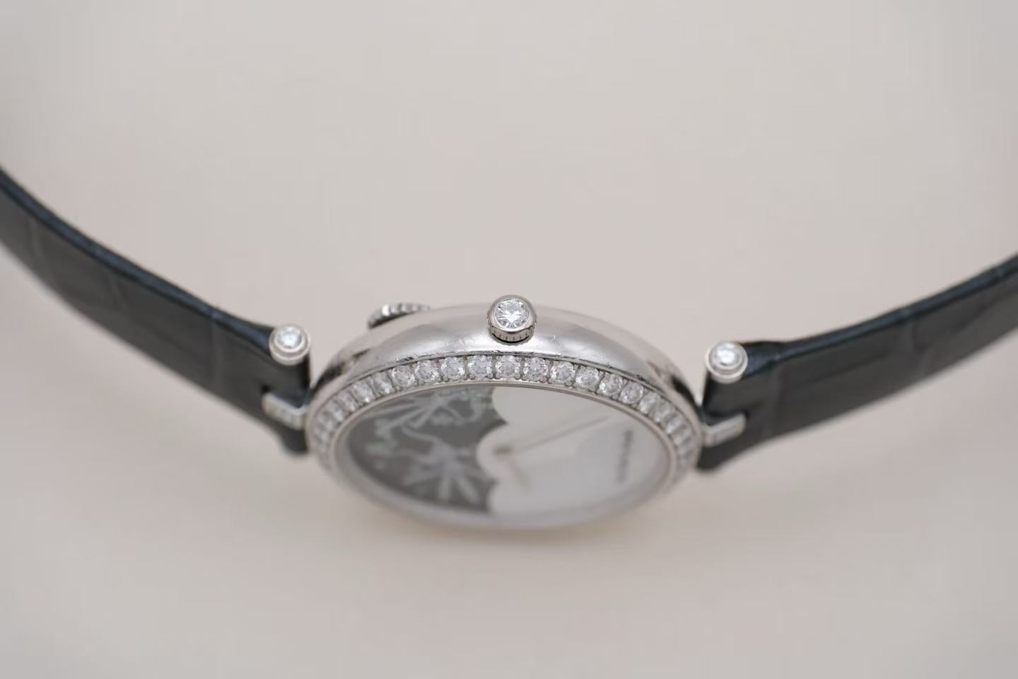 ✦ Van Cleef & Arpels VCA Poetic Complications VCARF51900 Fairy Flower 36mm 18K White Gold Enamel Dial