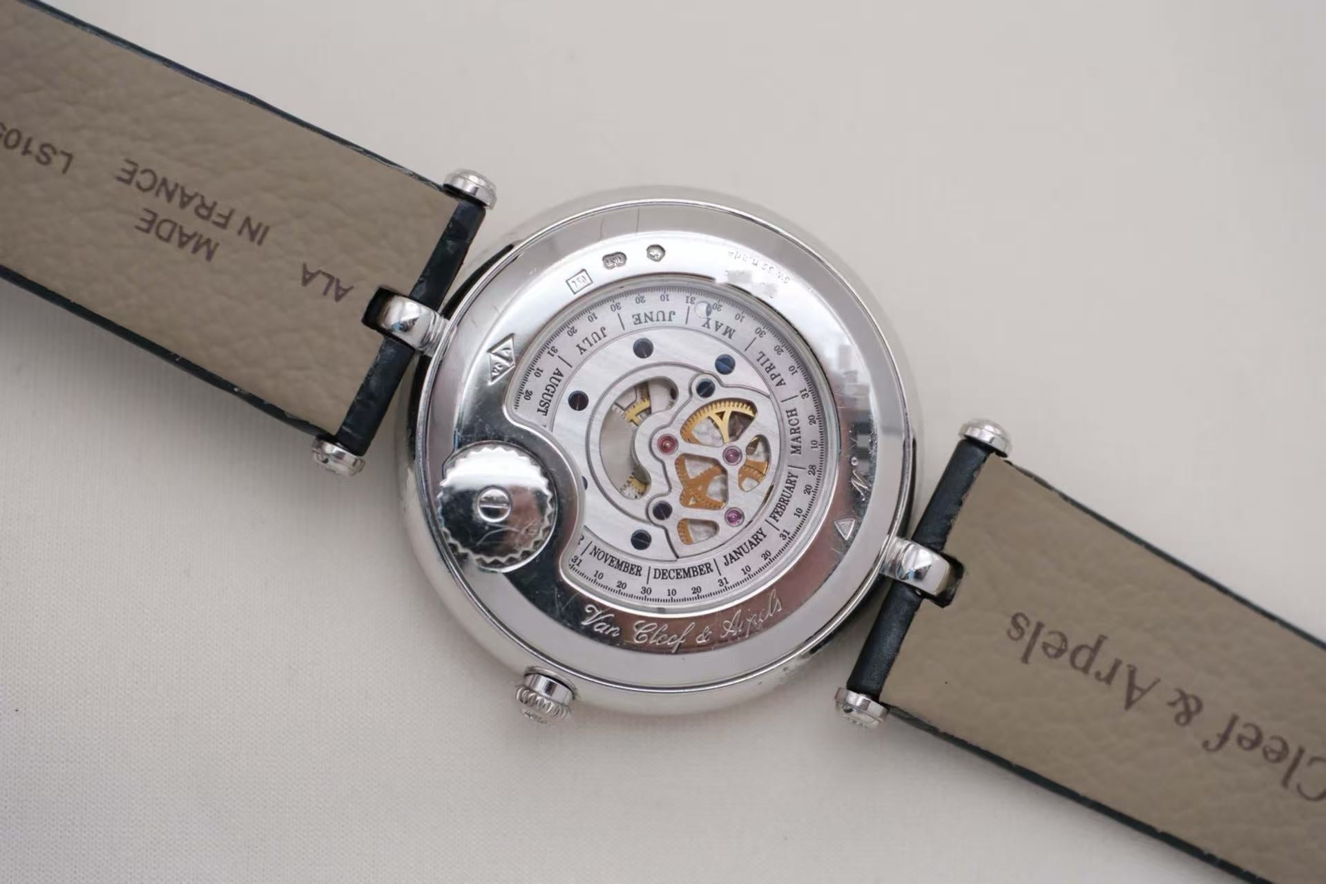 ✦ Van Cleef & Arpels VCA Poetic Complications VCARF51900 Fairy Flower 36mm 18K White Gold Enamel Dial