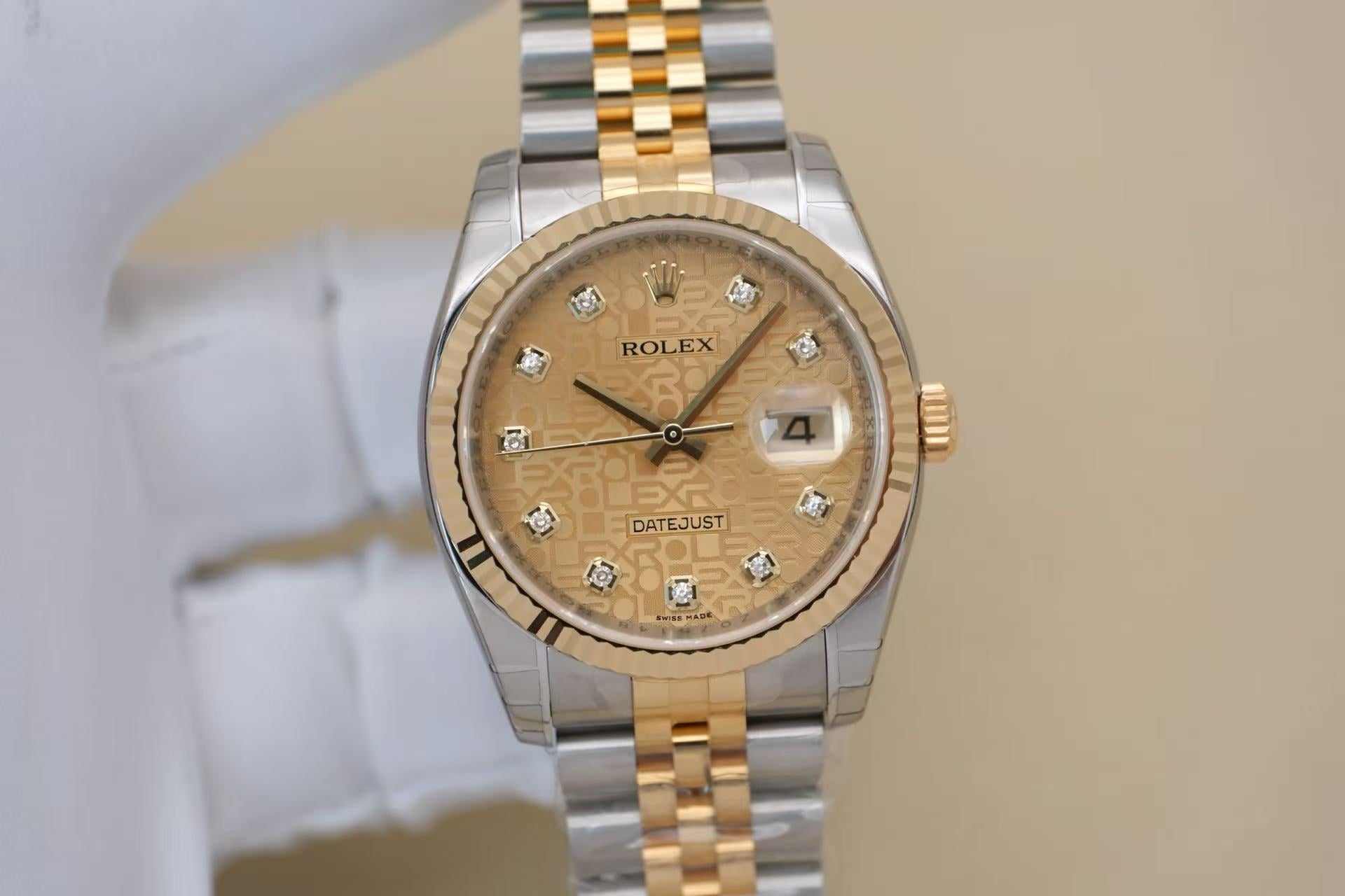 ✦ 劳力士 Rolex 日志型 116233 36毫米 黄金钢 镶钻电脑面 自动机械