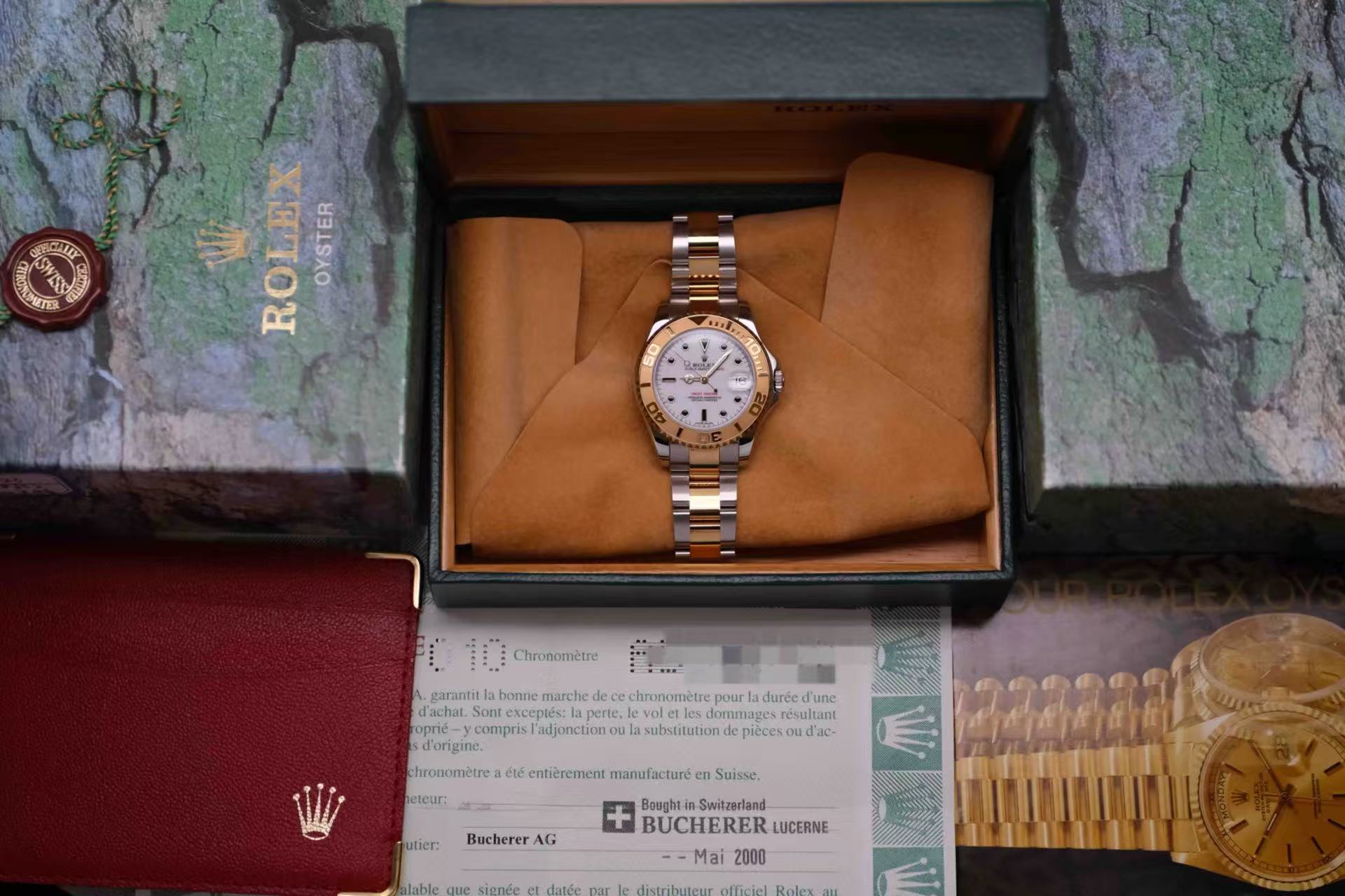 ✦ 劳力士 Rolex 游艇名仕型 168623 35毫米 18K黄金间钢 2000年全套极品