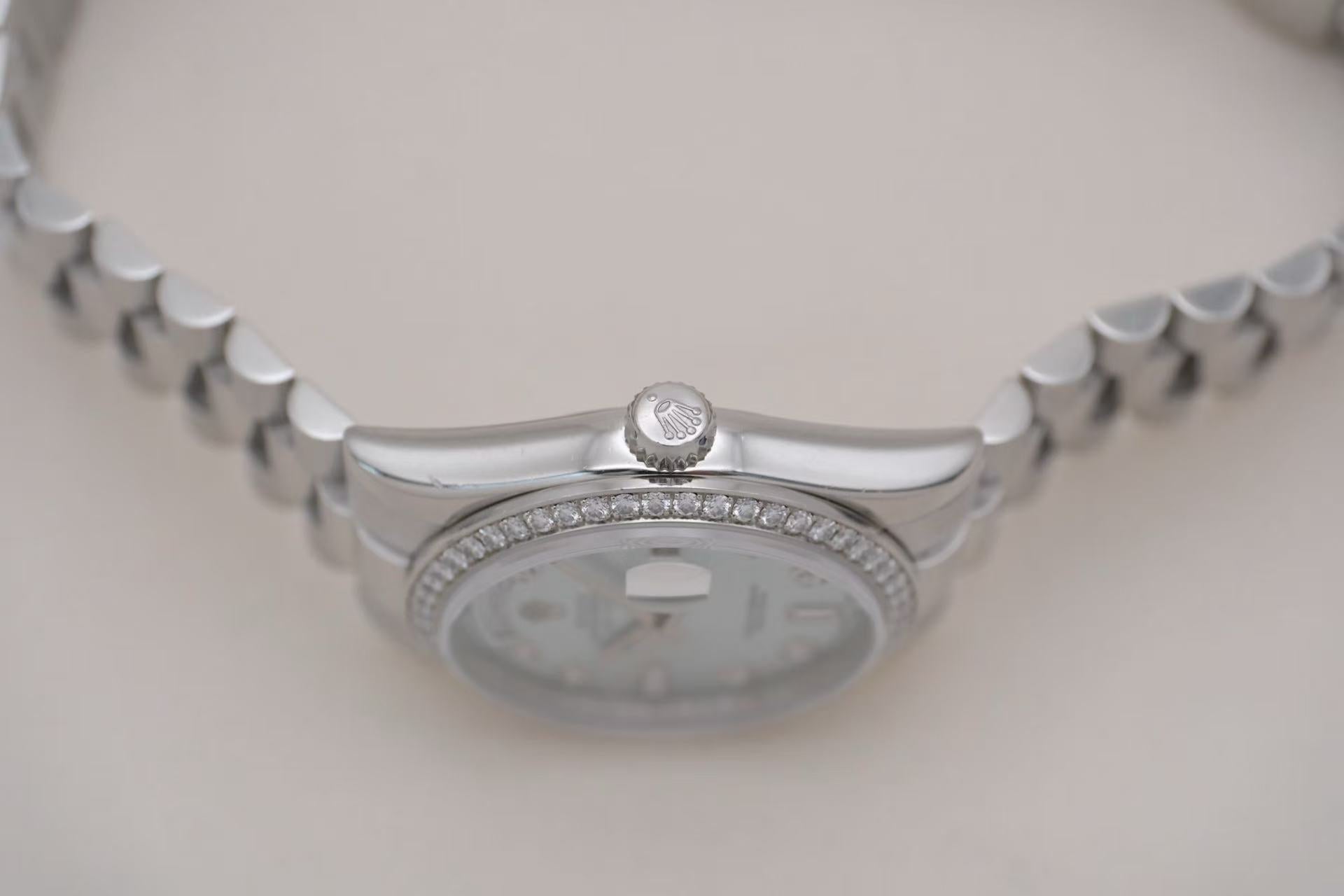 ✦ 劳力士 Rolex 星期日历型 36 m118346 36毫米 pt950铂金 冰蓝盘镶钻 自动机械