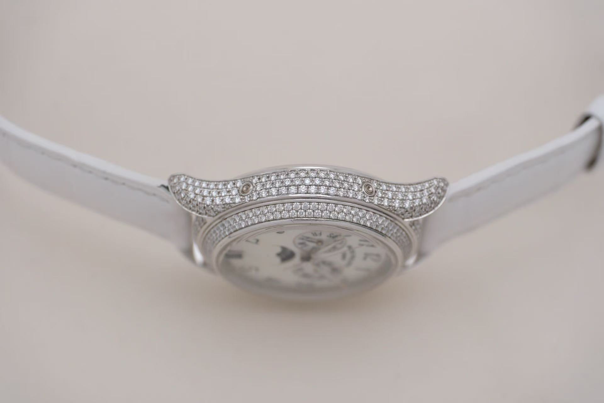 ✦ Patek Philippe Complications Timepiece 4937G 37mm 18K White Gold Annual Calendar with Diamonds