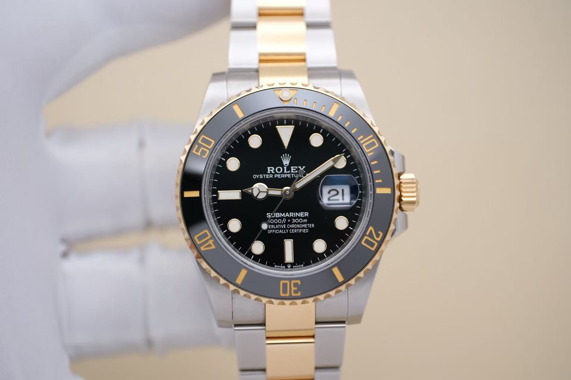 ✦ 劳力士 Rolex 潜航者型 126613LN 41毫米 18K黄金间钢 三代黑水鬼 自动机械