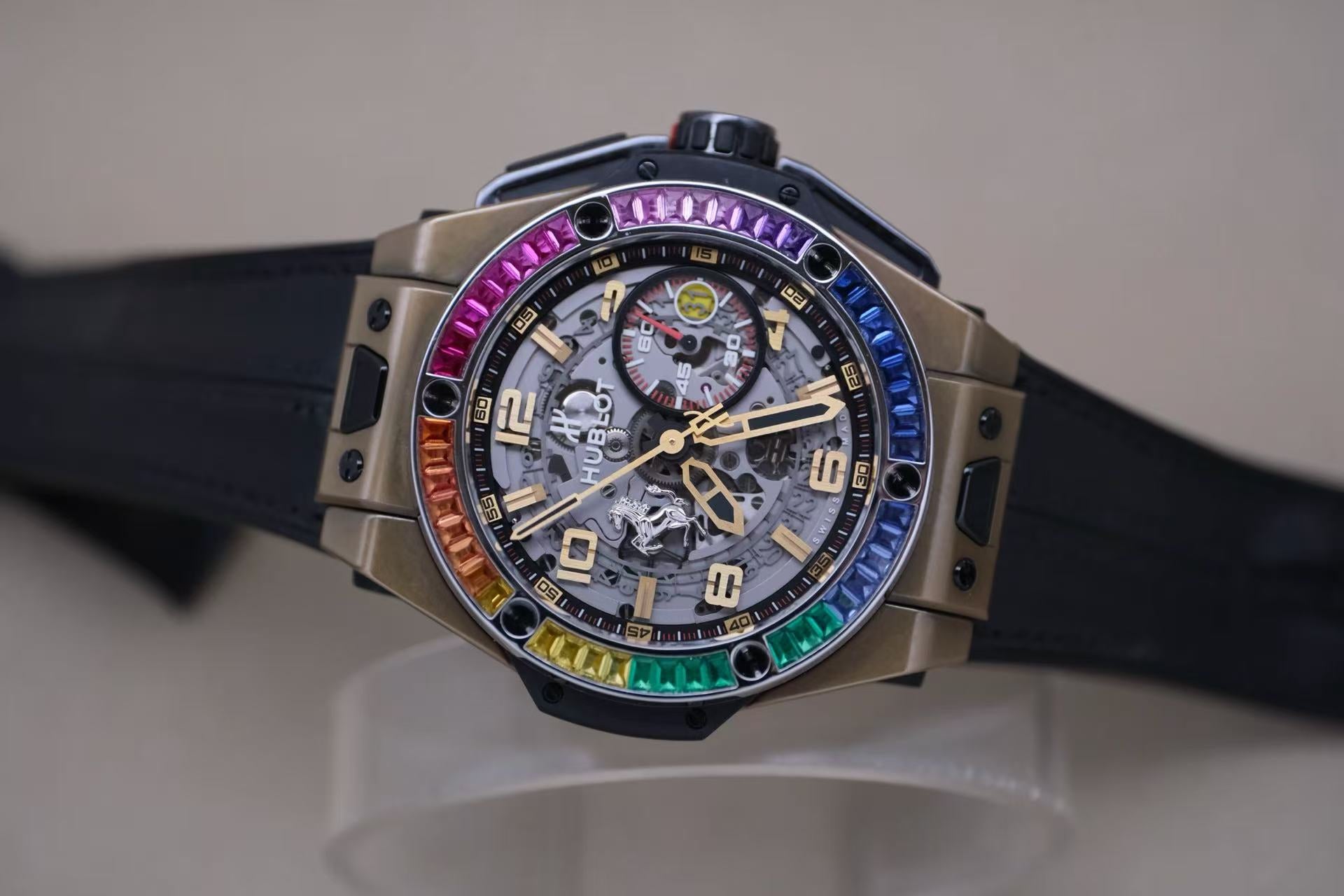 ✦ 宇舶 Hublot 经典融合 401.MX 45毫米 钛金属 限量款 后镶彩虹圈 自动机械