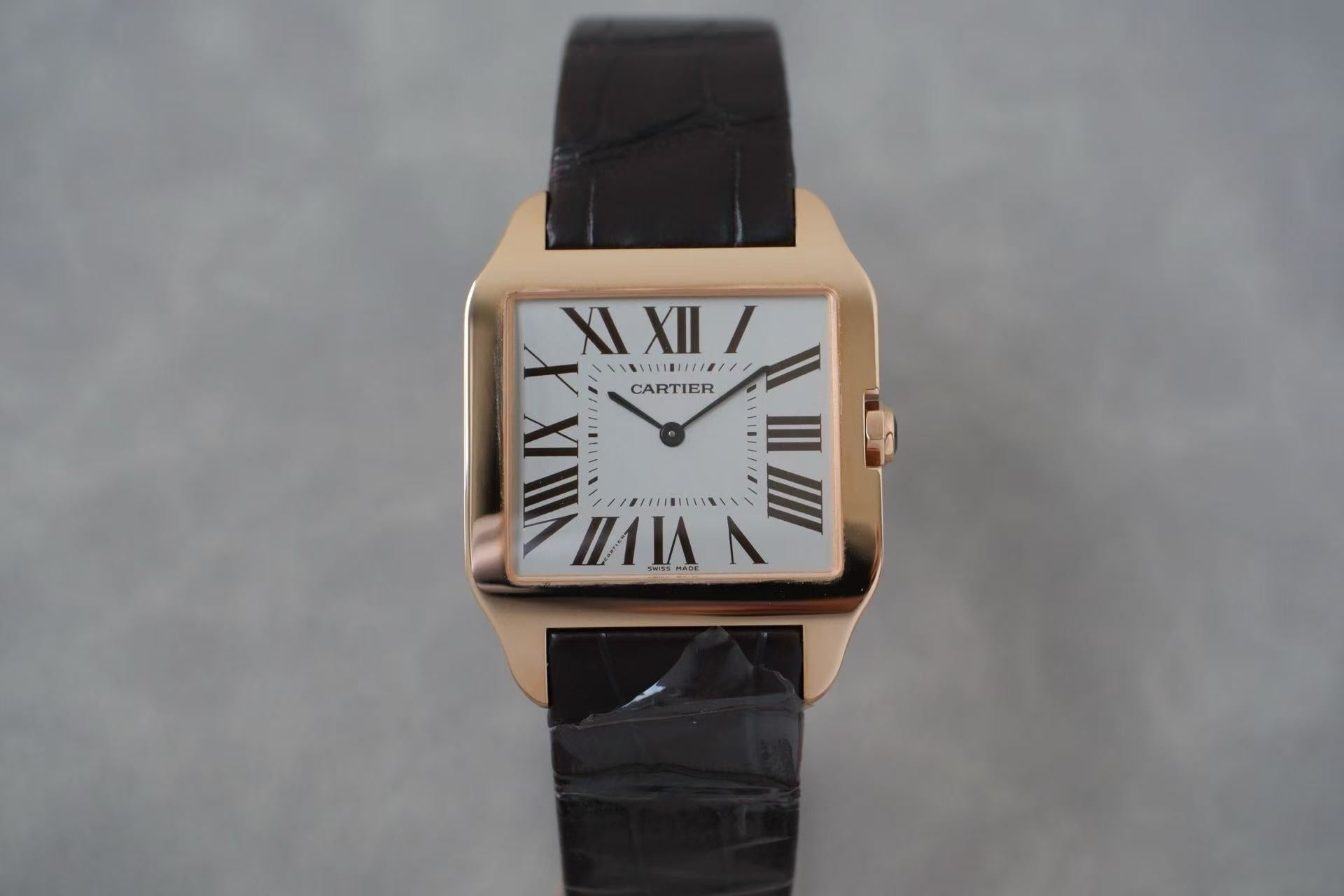 卡地亚 Cartier 山度士系列 W2006951 18K玫瑰金 44.6x34.6毫米 手动机械 库存单表