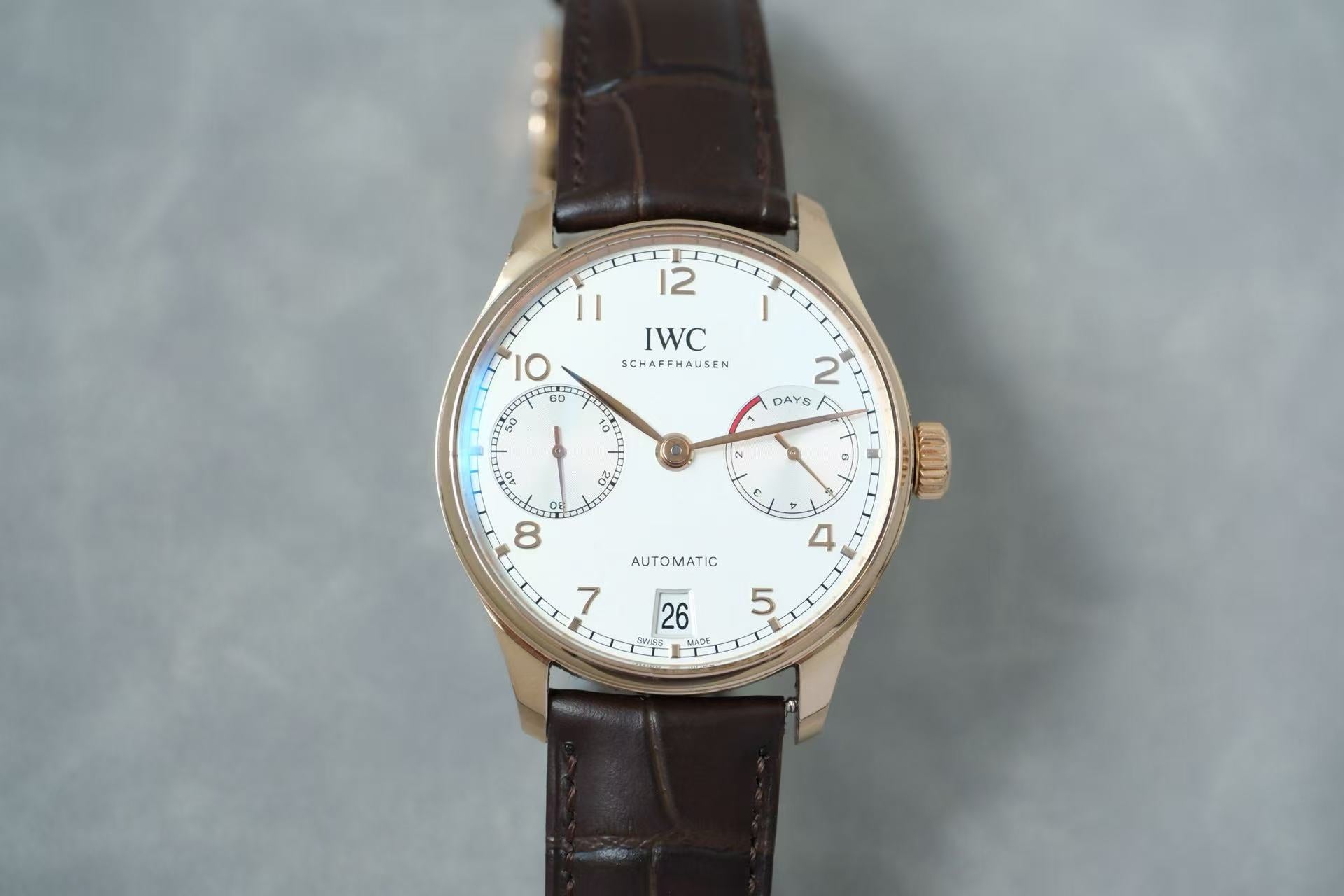 ✦ IWC Portuguese Series IW500701 42.3mm 18K Rose Gold 2021 Complete Set with Invoice