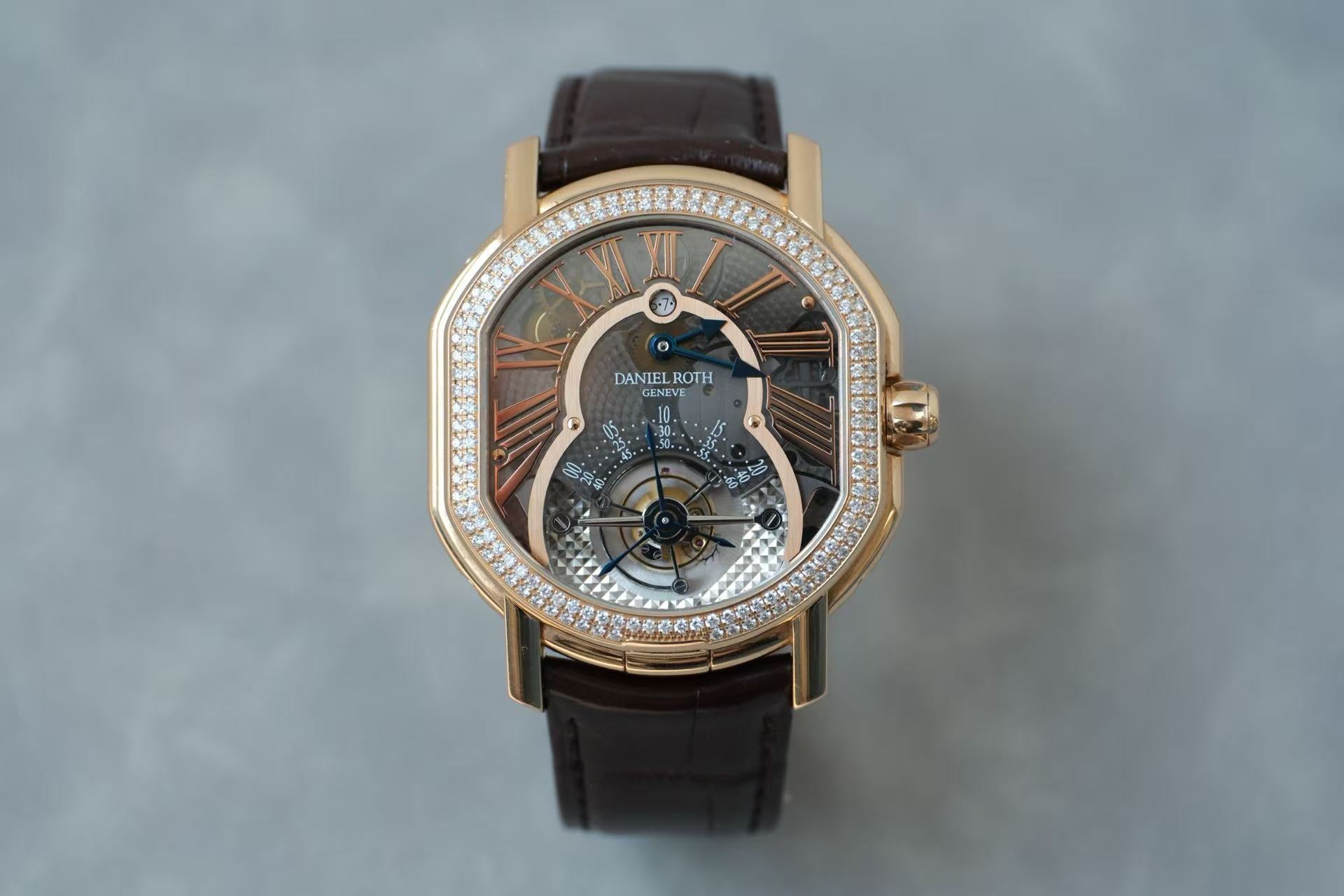 ✦ Daniel Roth Grand Complication 18K Rose Gold Diamond-Set Double-Sided Perpetual Calendar Tourbillon 40mm - A Unique and Masterpiece