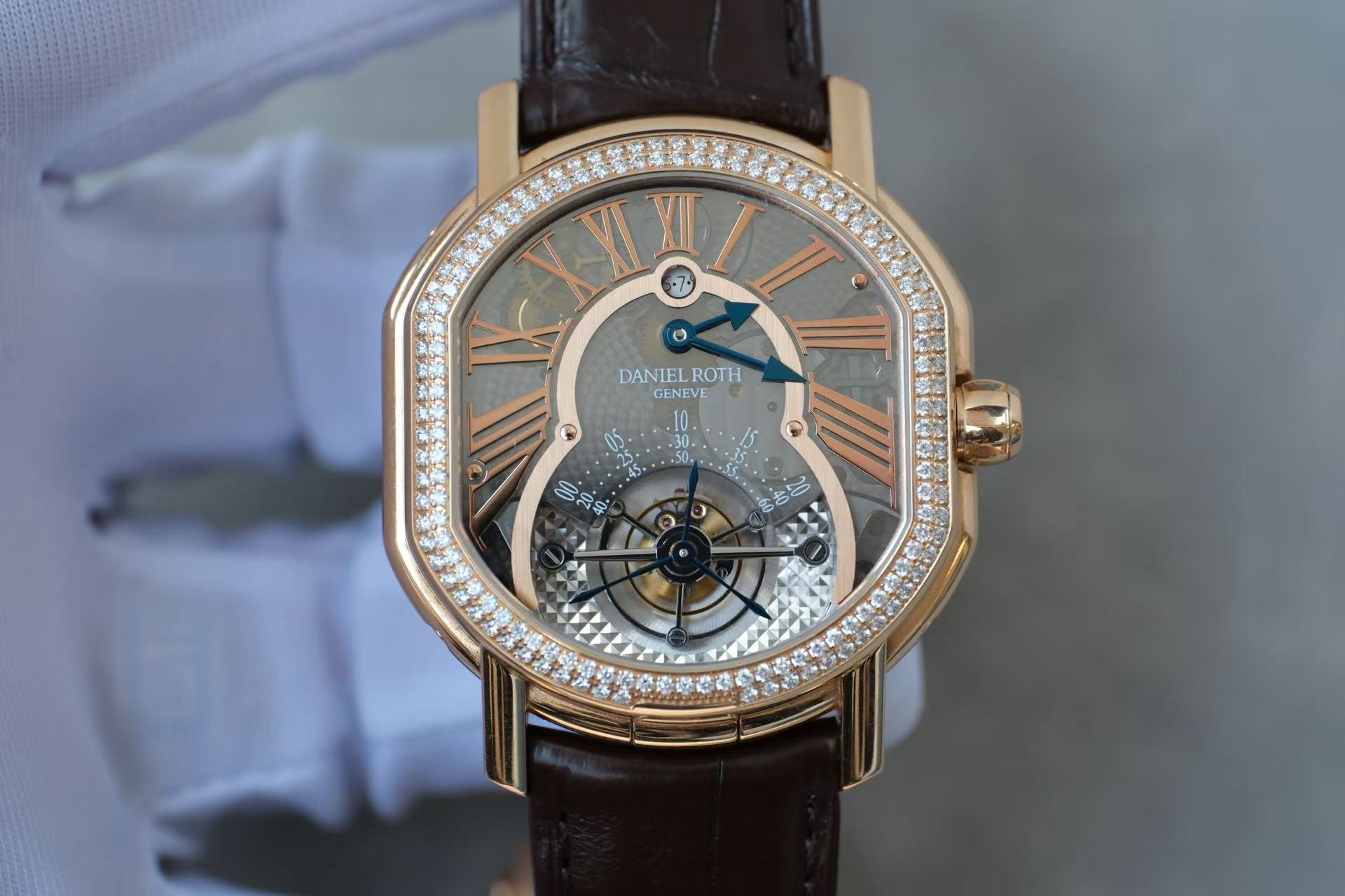 ✦ Daniel Roth Grand Complication 18K Rose Gold Diamond-Set Double-Sided Perpetual Calendar Tourbillon 40mm - A Unique and Masterpiece