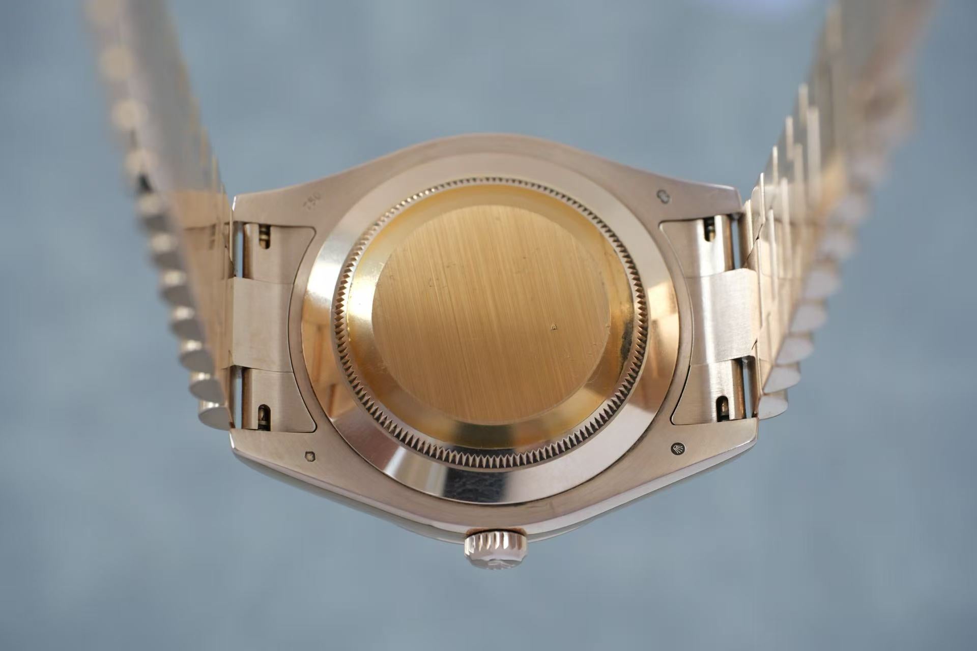 ✦ Rolex Day-Date II 218235 18K Rose Gold Dial with Diamond Engravings, 41mm, Limited Edition Large Diameter Watch