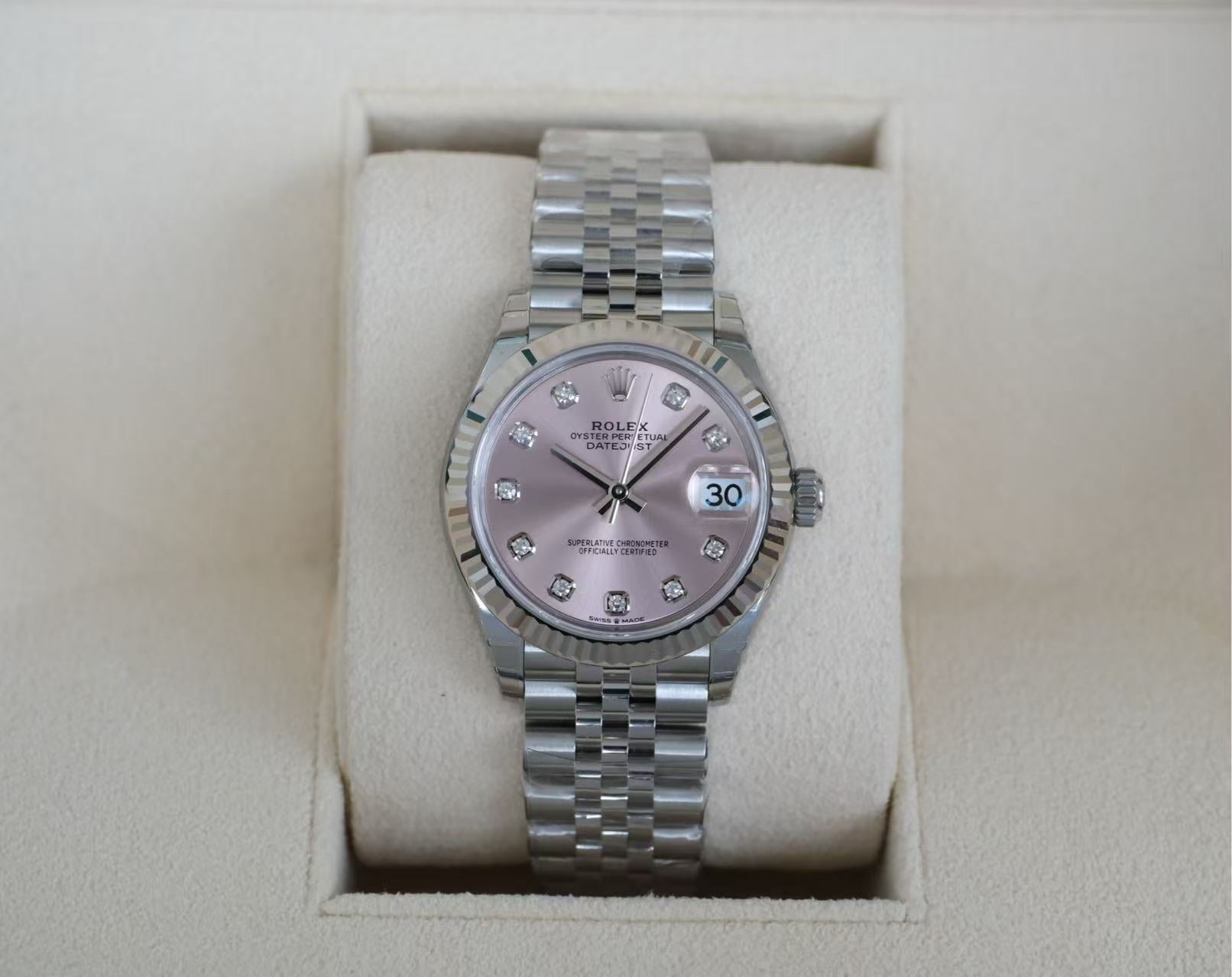 ✦ 劳力士 Rolex 日志型 278274 粉盘镶钻 31毫米 2026年1月未使用全套