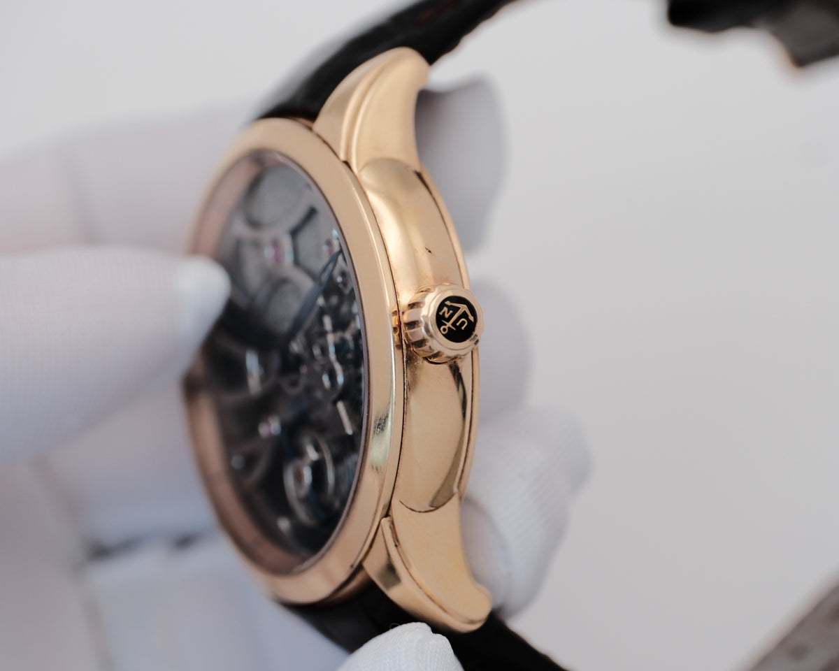 雅典/Ulysse Nardin 珍贵独特表款 1706-129 手动机械,18k玫瑰金, 单表好价