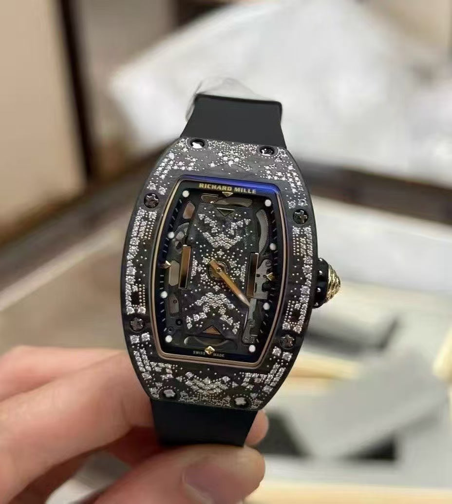 ✦ Richard Mille, RM 07-01, Foggy Night Carbon Fiber Diamond-Studded Automatic Mechanical
