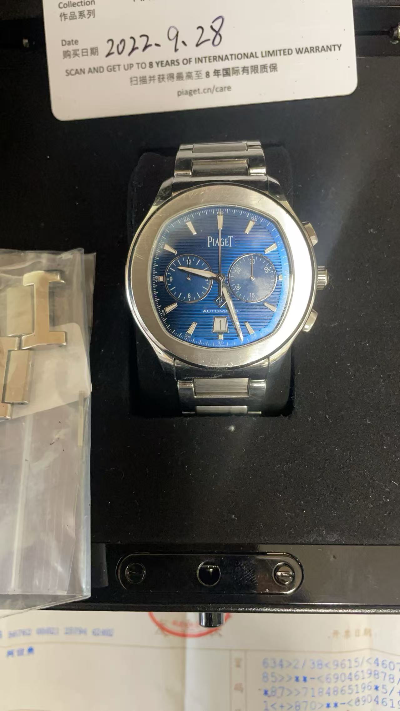 伯爵 Piaget Polo系列 Chronograph 计时码表 G0A41006 42毫米 蓝盘精钢 2022年大全套