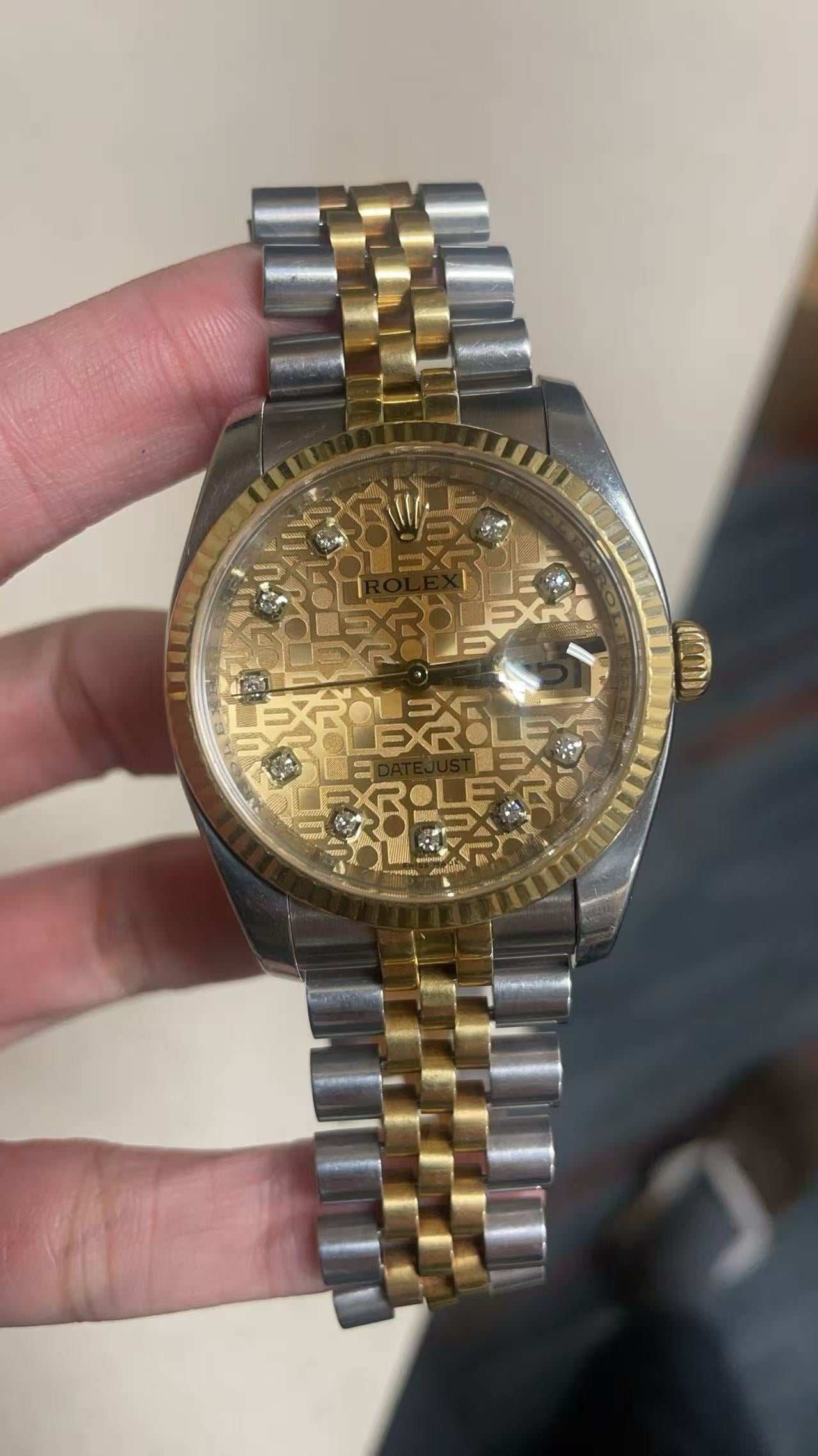 ✦ 劳力士 Rolex 日志型 36毫米 黄金钢 稀缺电脑纹钻面 m116233-0155 (单表现货/V字头22节)