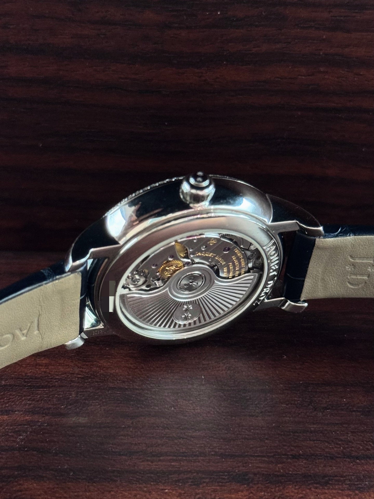 雅克德罗 Jaquet Droz 时分小针盘系列 J005000271 砂金石镶钻 35毫米 自动机械 99新单表