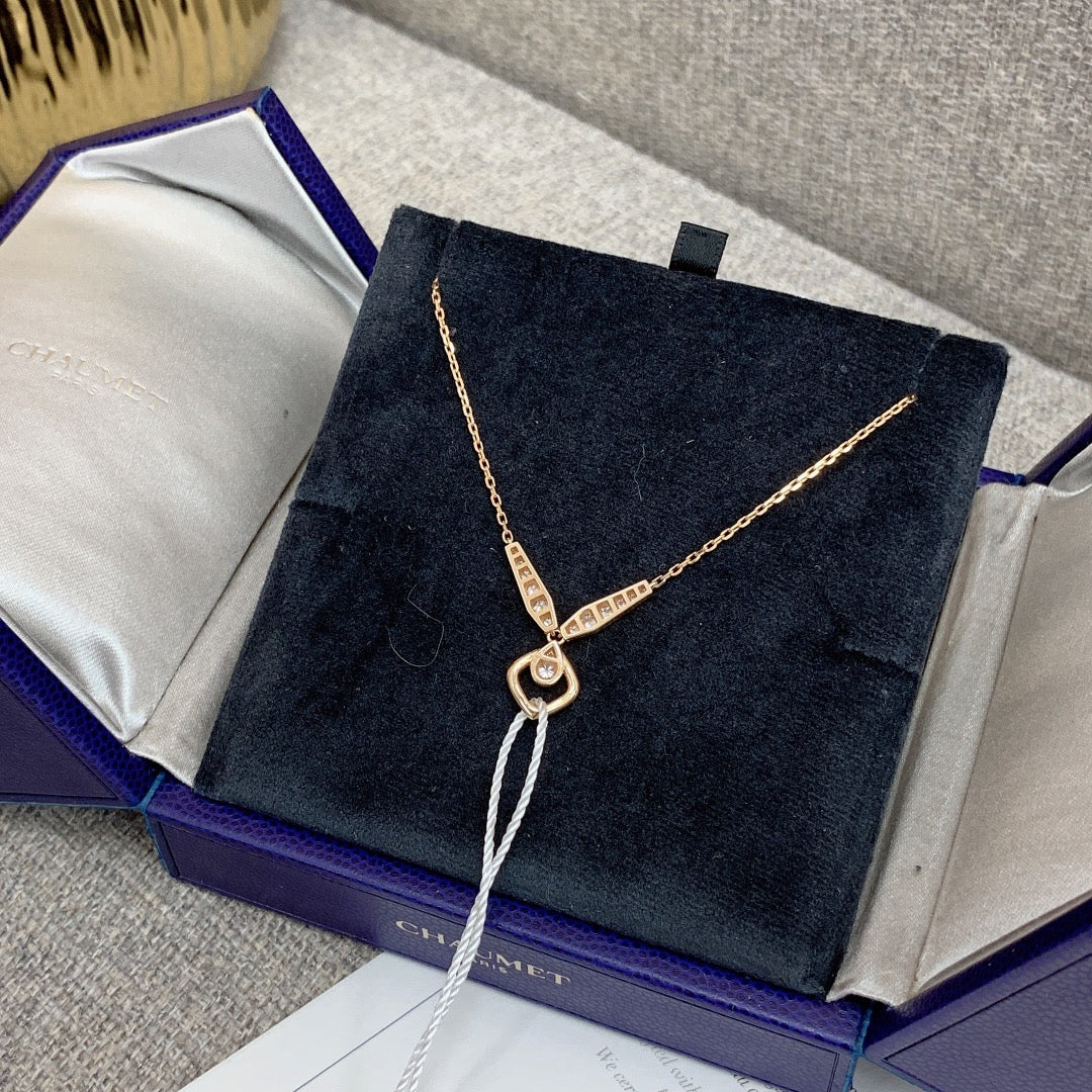 Chaumet Josephine Collection Heron Feather Tiara 18K Rose Gold Diamond Necklace, 2018 Full Set Available, Hq230311