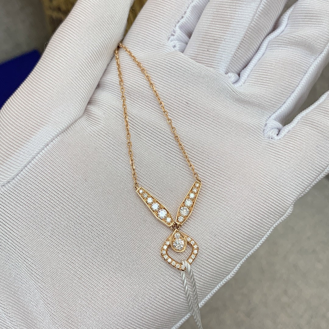 Chaumet Josephine Collection Heron Feather Tiara 18K Rose Gold Diamond Necklace, 2018 Full Set Available, Hq230311