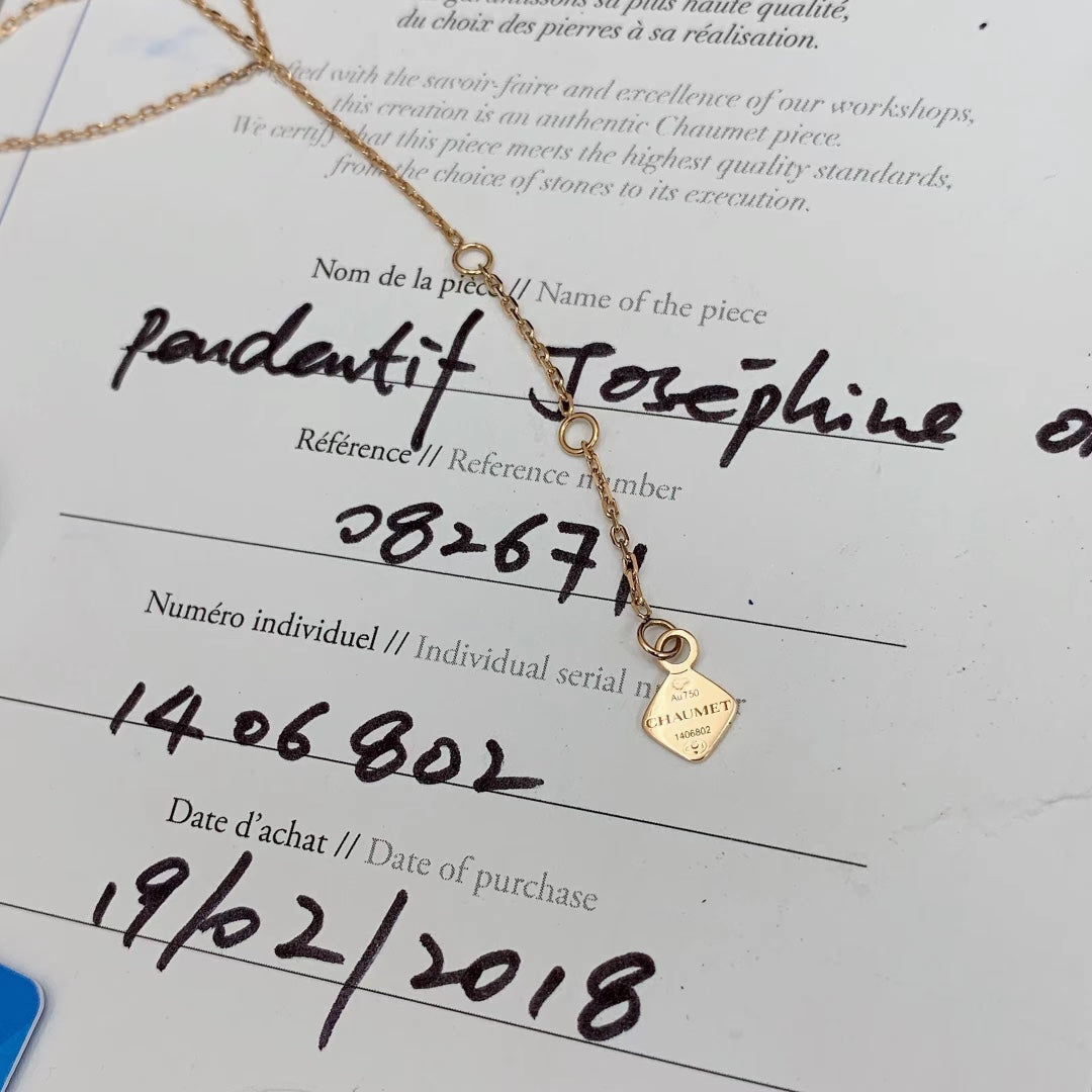 Chaumet Josephine Collection Heron Feather Tiara 18K Rose Gold Diamond Necklace, 2018 Full Set Available, Hq230311