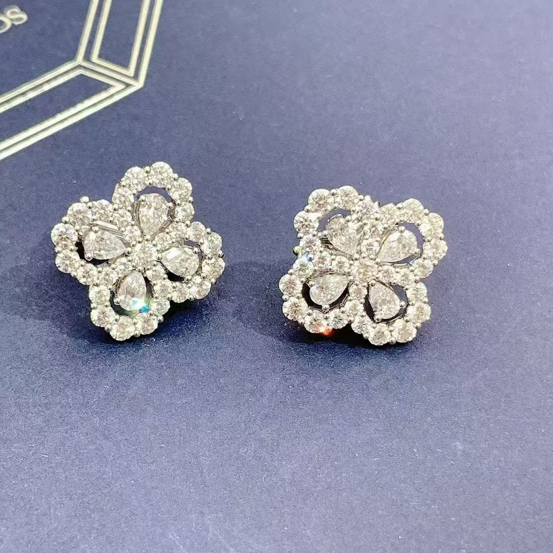 Harry Winston Loop Series Platinum Large Diamond Clip-on Earrings, 2024 Warranty Card, Premium Quality, In Stock