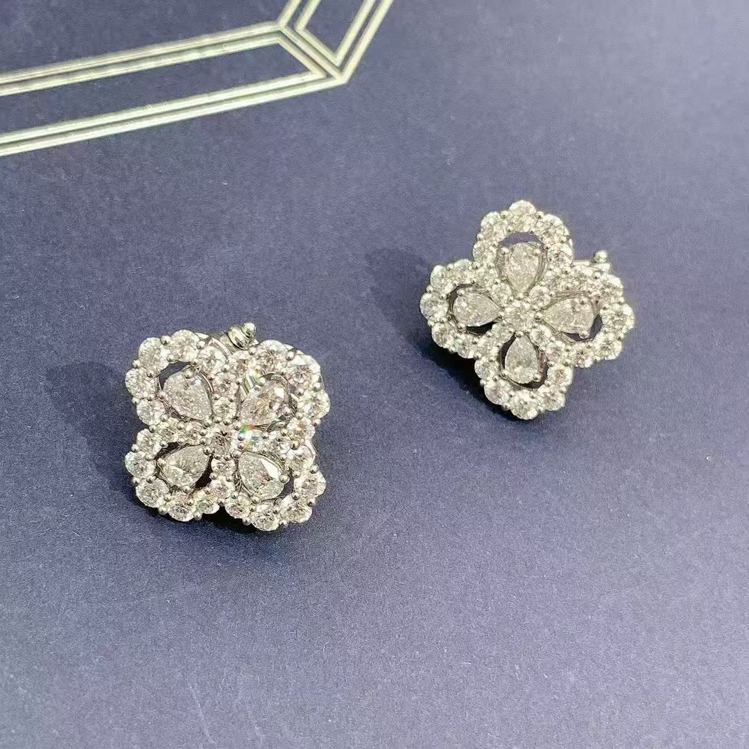 Harry Winston Loop Series Platinum Large Diamond Clip-on Earrings, 2024 Warranty Card, Premium Quality, In Stock