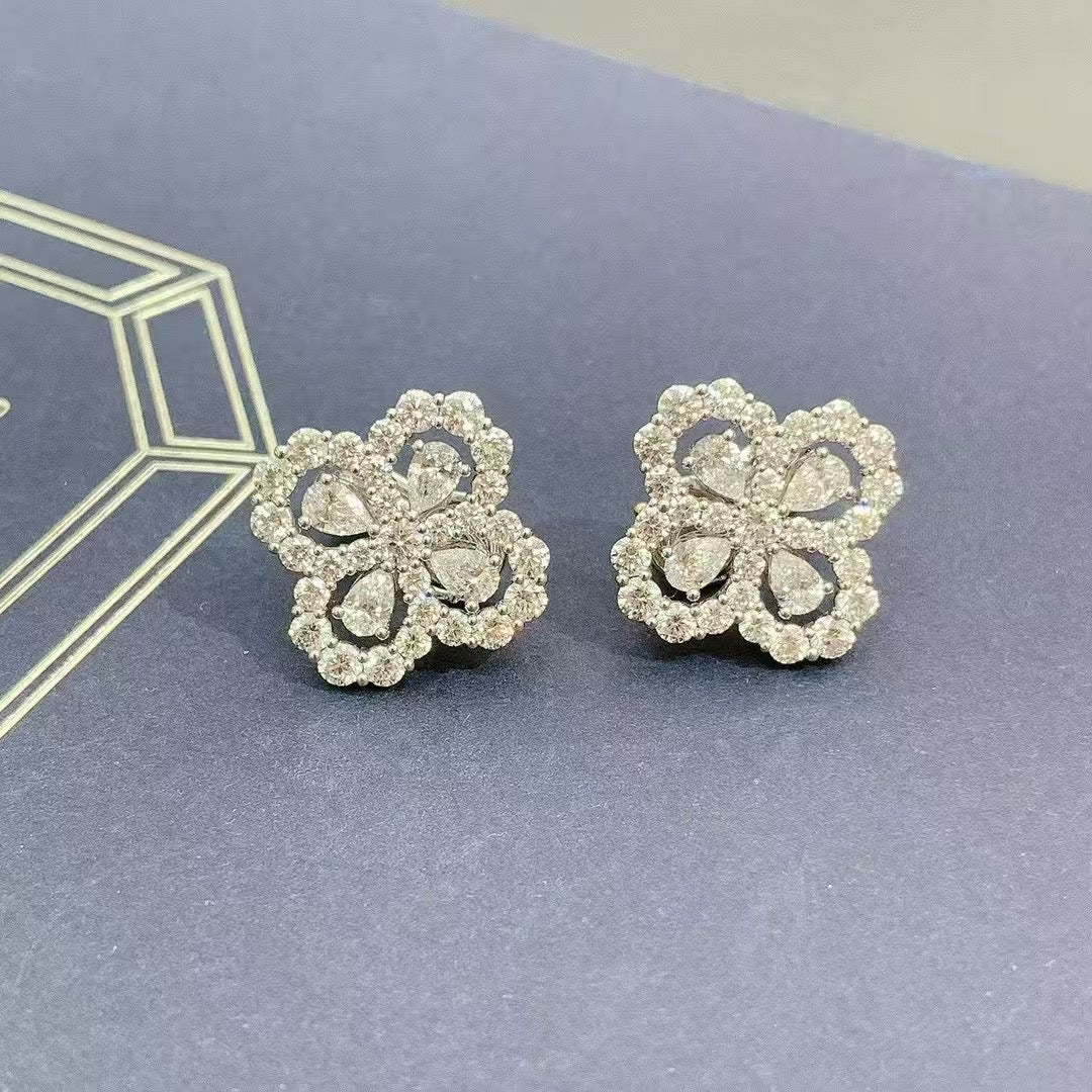 Harry Winston Loop Series Platinum Large Diamond Clip-on Earrings, 2024 Warranty Card, Premium Quality, In Stock
