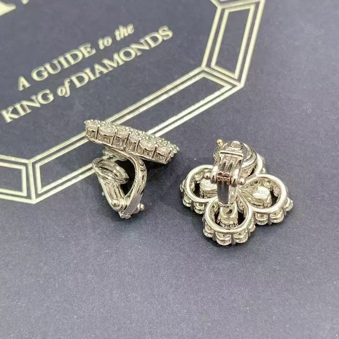 Harry Winston Loop Series Platinum Large Diamond Clip-on Earrings, 2024 Warranty Card, Premium Quality, In Stock