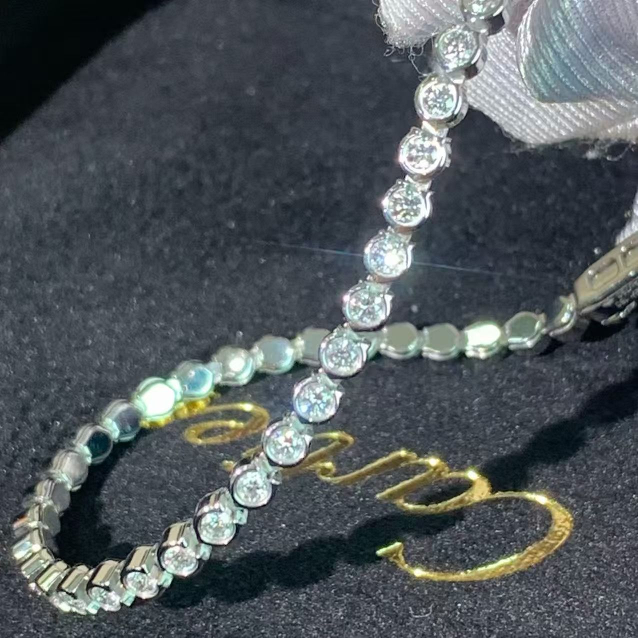 Cartier Classic Collection 18K White Gold Full Diamond Tennis Bracelet 17cm, 2017 Complete Set, In Stock, H260119