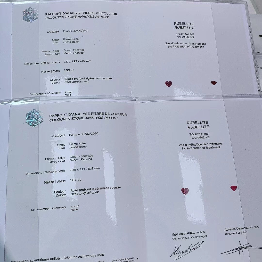 Fred Pretty Woman High Jewelry Collection 18K White Gold Rubelle Tourmaline and Diamond Heart Earrings 2022 (Full Set)